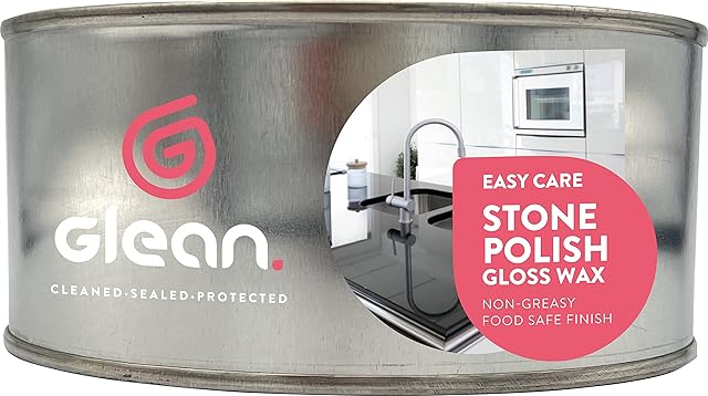 GLEAN Stone Polish Gloss Wax | 300g | Blend of Carnauba and Beeswax | Perfect for Natural and Man-Made Stone Surfaces | High Gloss Protective Finish