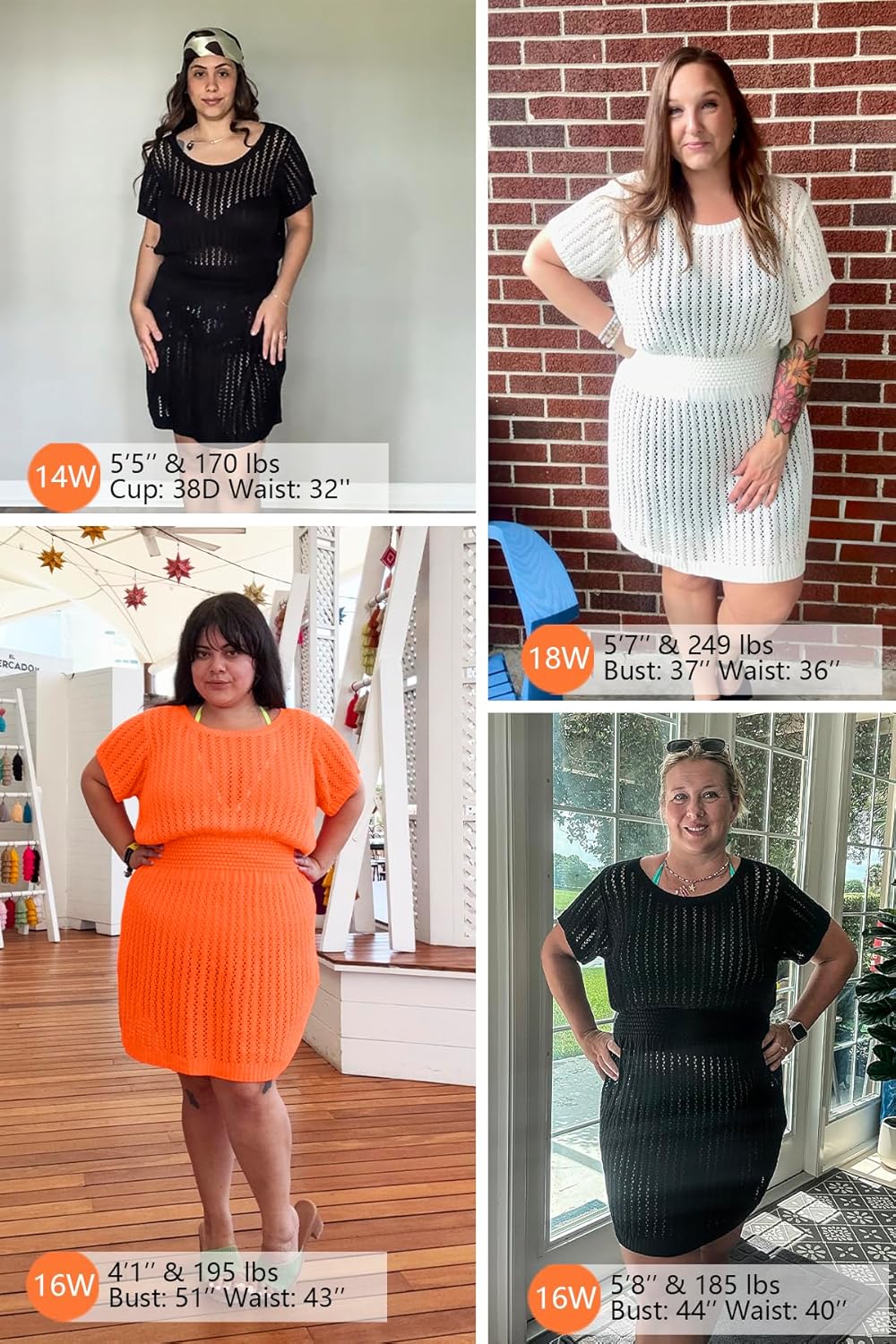 Aqua Eve Women's Plus Size Swimsuit Cover Up - Crochet Bathing Suit Coverup 2025 Short Sleeve Beach Dress Swimwear - Image 6