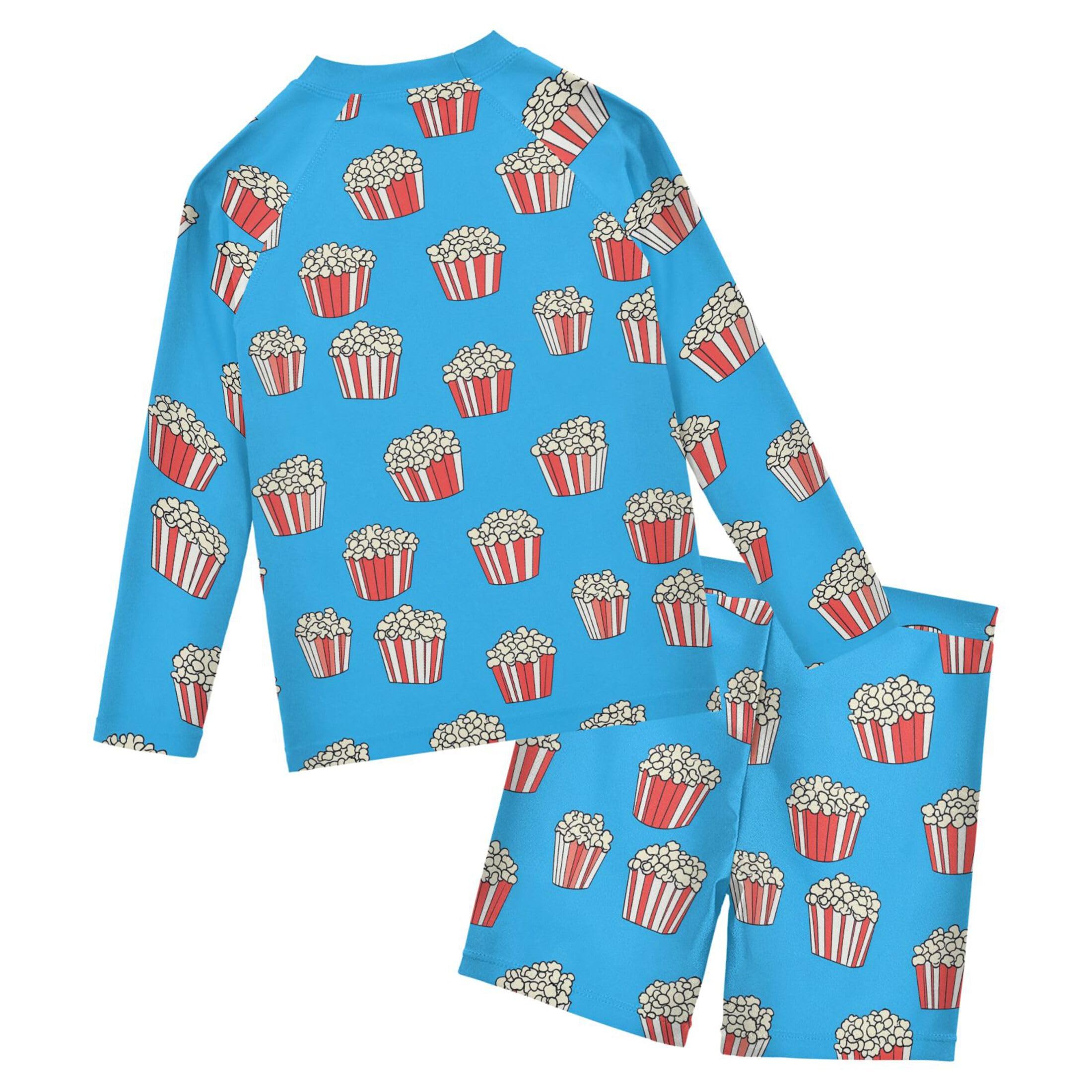 Popcorn Toddler and Baby Boys' 2-Piece Swimsuit Trunk, Long Sleeve Rashguard Bathing Suit B0404727