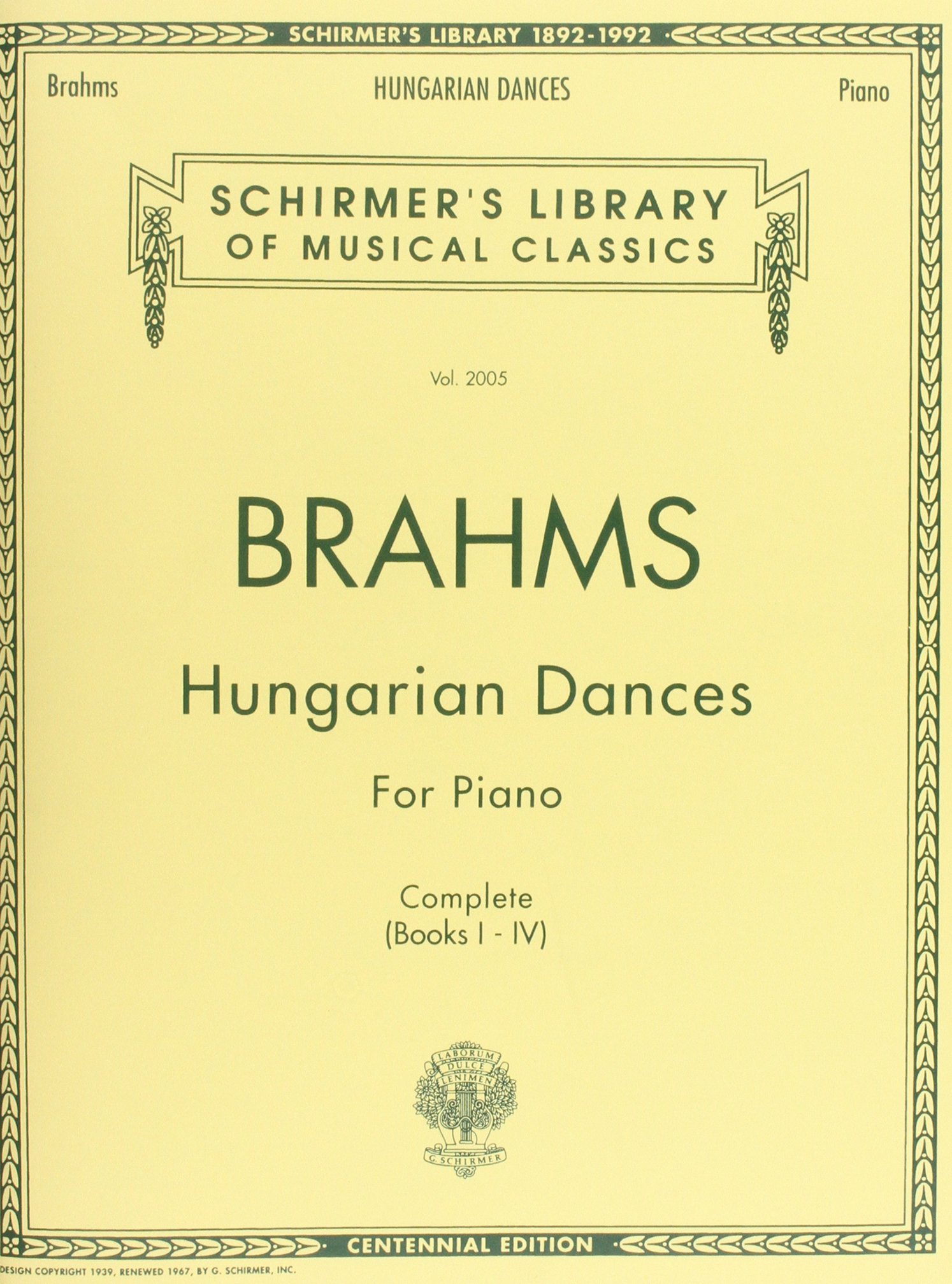 Hungarian Dances: Schirmer Library of Classics Volume 2005 Piano Solo (Schirmer's Library of Musical Classics)
