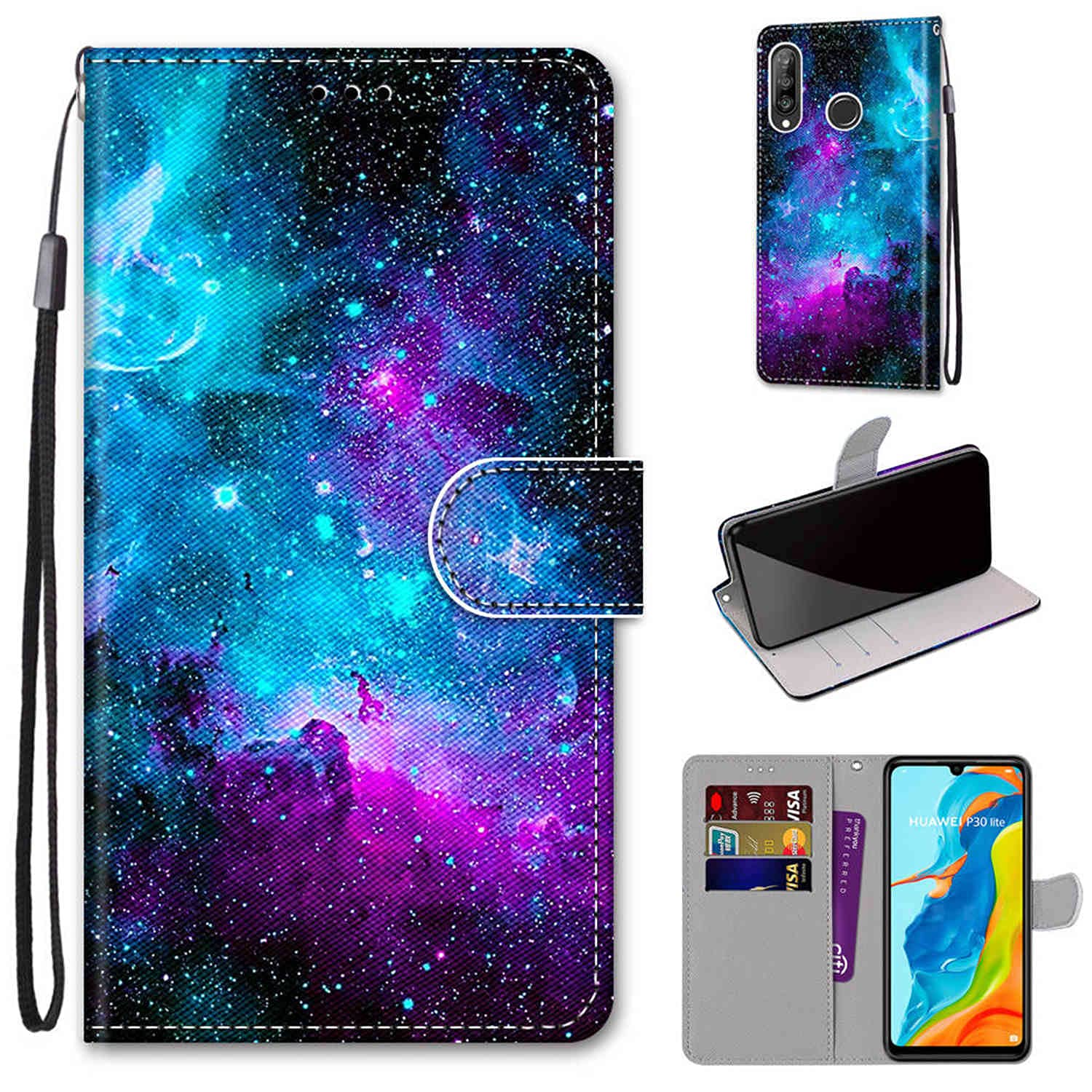 Custodia Flip per Huawei P30 Le custodia a portafoglio in pelle per