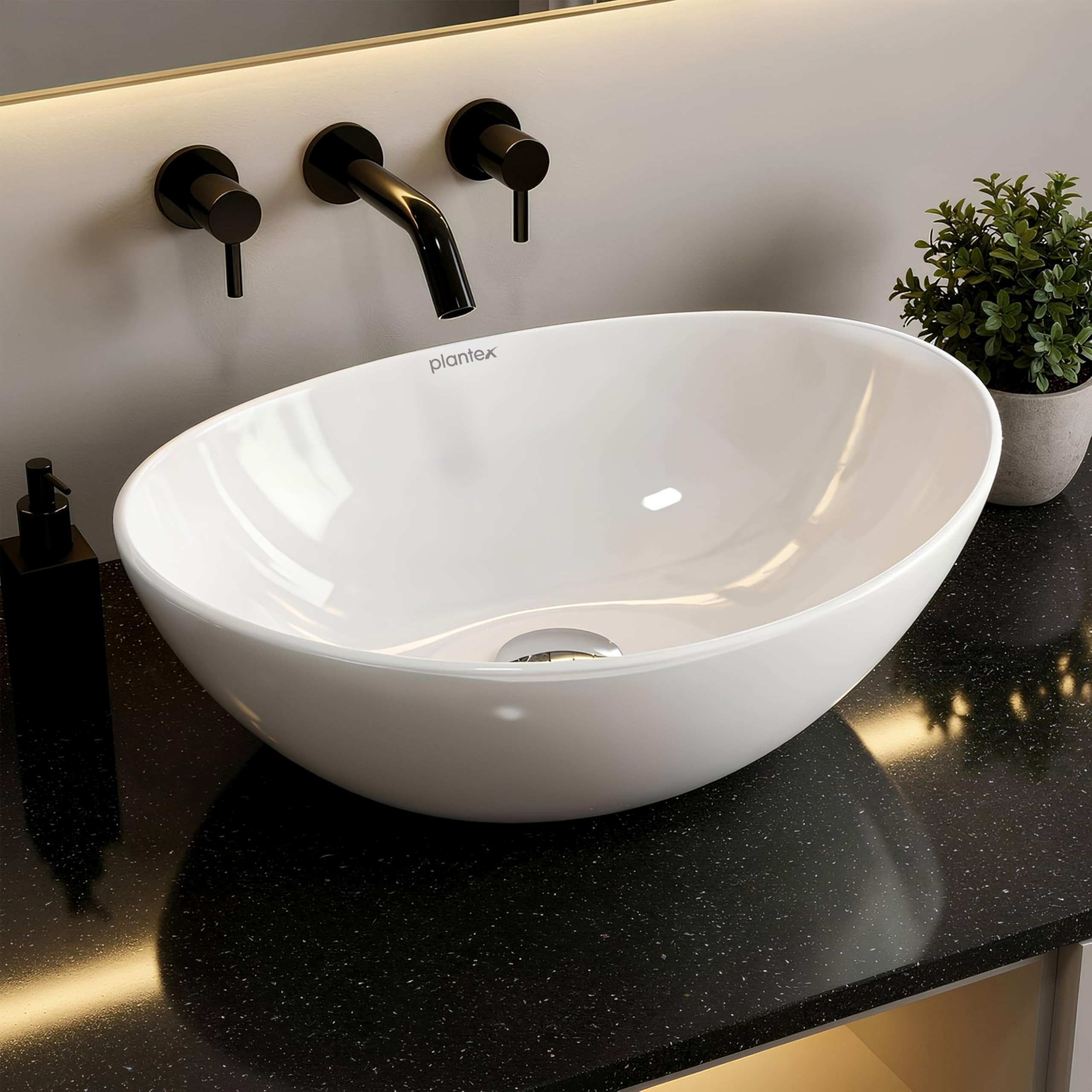 Plantex Ceramic Vessel Sink - White Glossy -10 Plantex Ceramic Vessel Sink - White Glossy -10