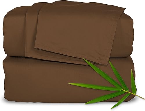 Pure Bamboo Juego de sábanas tamaño King, viscosa 100% orgánica derivada de bambú, lujosamente suave y refrescante, doble costura, promesa de