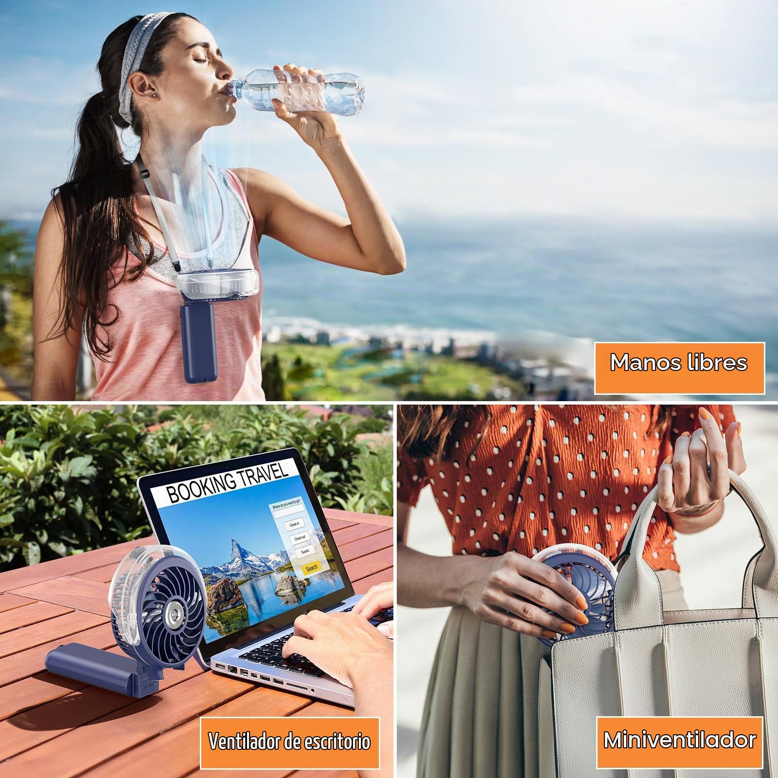 Ventilador de niebla de 5000 mAh con cargador portátil