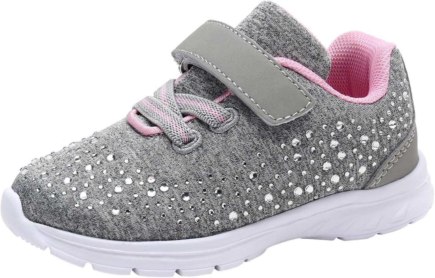 G GEERS Kids Girl's Fashion Sneakers Casual Sports Shoes (5 M US Toddler, Grey Pink)