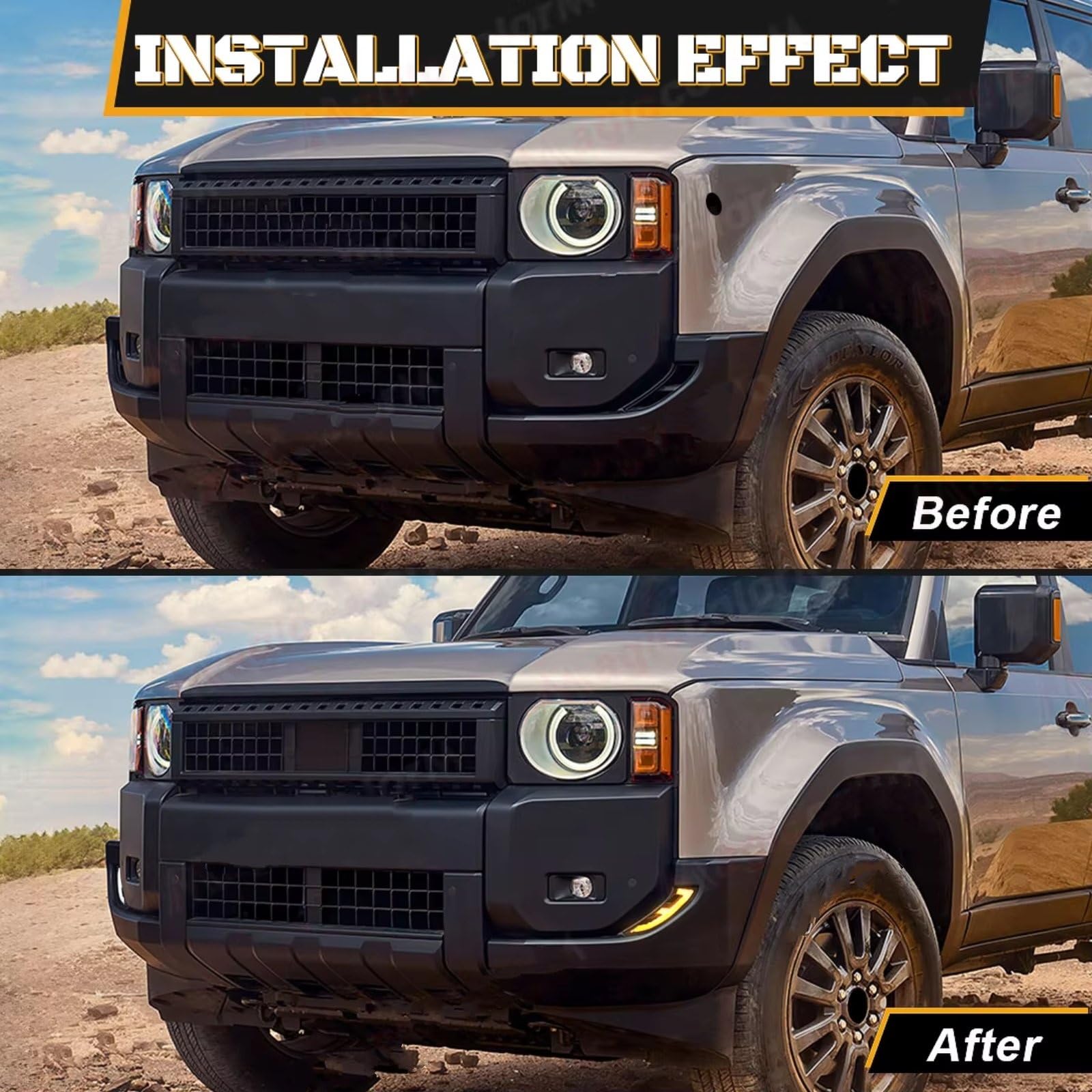 Luces Antiniebla Delanteras Para Toyota Para Tierra Para Cruiser Para Prado 250 LC250 Luzes Diurnas Funcionamiento Lámparas Señal Girar Luces Diurnas Led DRL