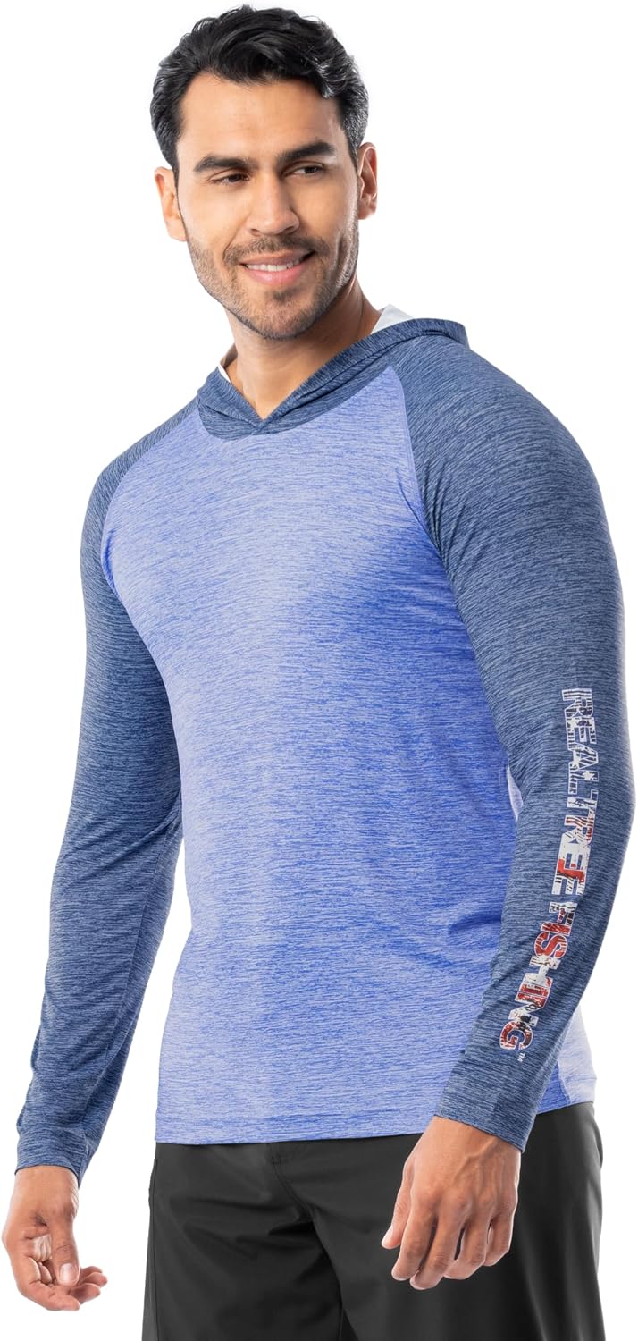 Realtree Men's Long Sleeve Patriotic Performance Fishing Hoodie