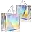 Nush Nush Iridescent Gift Bags Large Size - Set of 12 Reusable Holographic Large Gift Bags With Handles - Ideal Goodie Bag for Bridesmaids, Birthday Party Favors, Christmas Gifts - 13x5x11