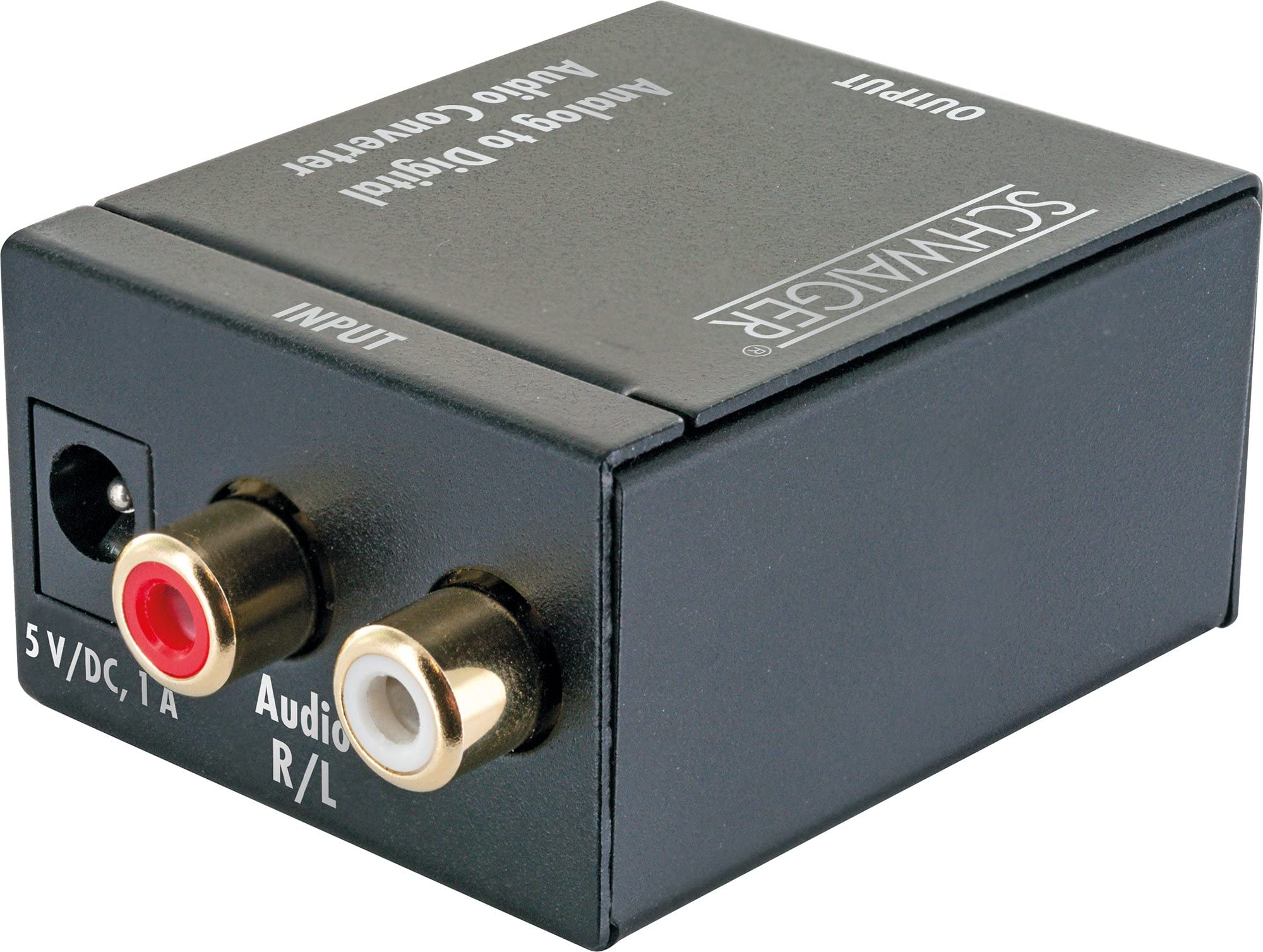 SCHWAIGER ADW100 513 Audio Konverter Analog zu Digital Audioconverter Audiowandler Audiokonverter Toslink Cinch Koaxial