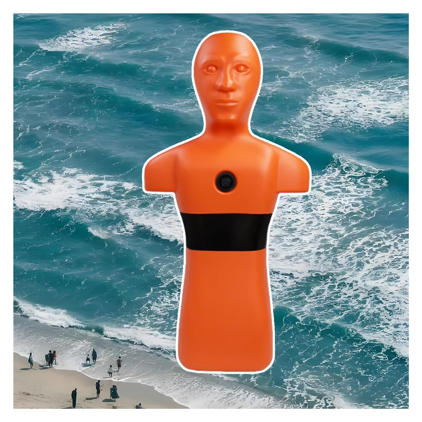 MZZKFC Water Simulation Rescue Dummy Pool, 1m High Water Rescue Manikin for Swimming Pool/Beach/Lifeguard, Orange & Yellow Drowning Drill Model with Inlet and Outlet Holes(Orange,2 Items)