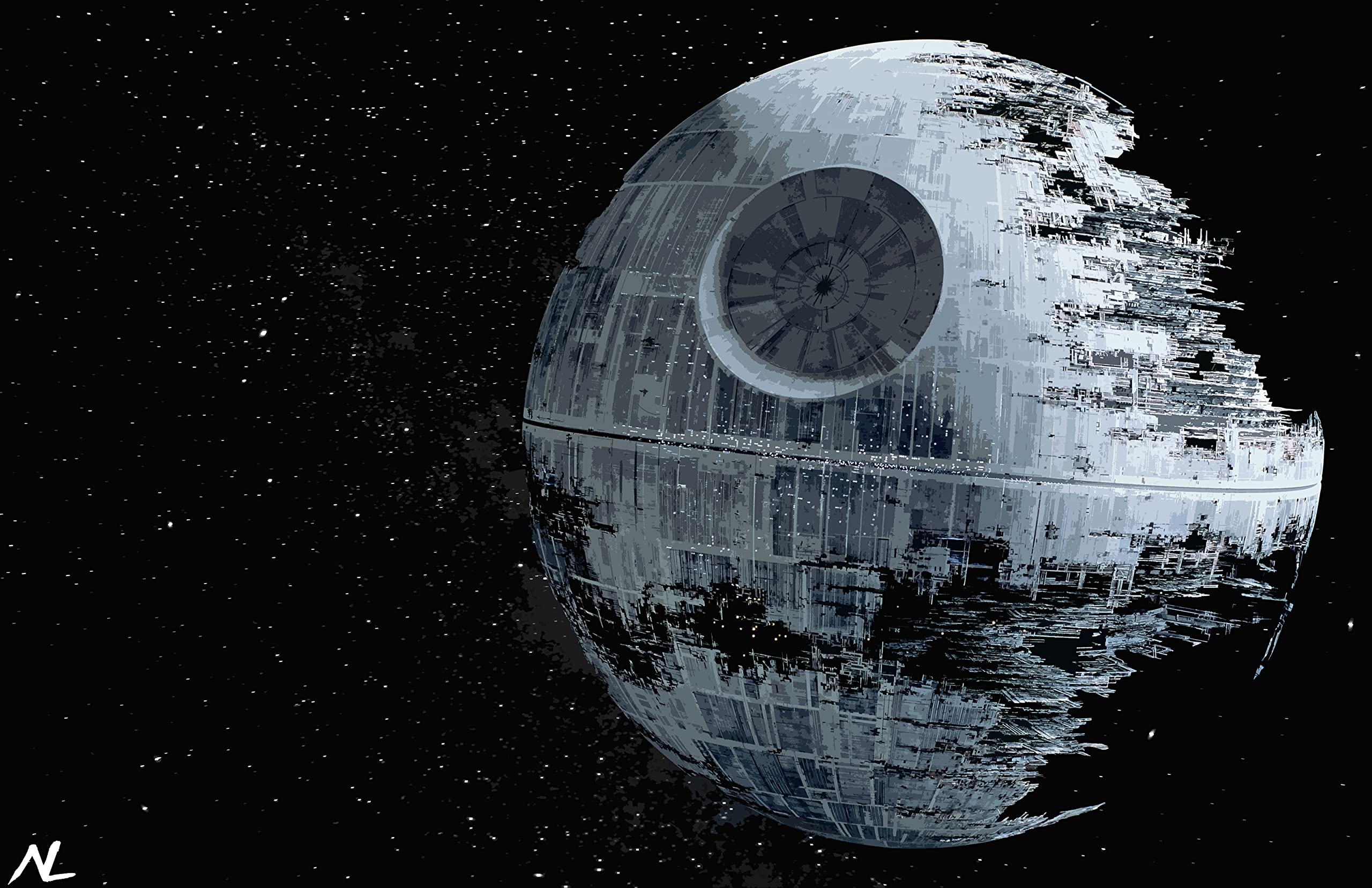 Amazon.com: Death Star Illustration - Sci Fi Pop Art Home Decor