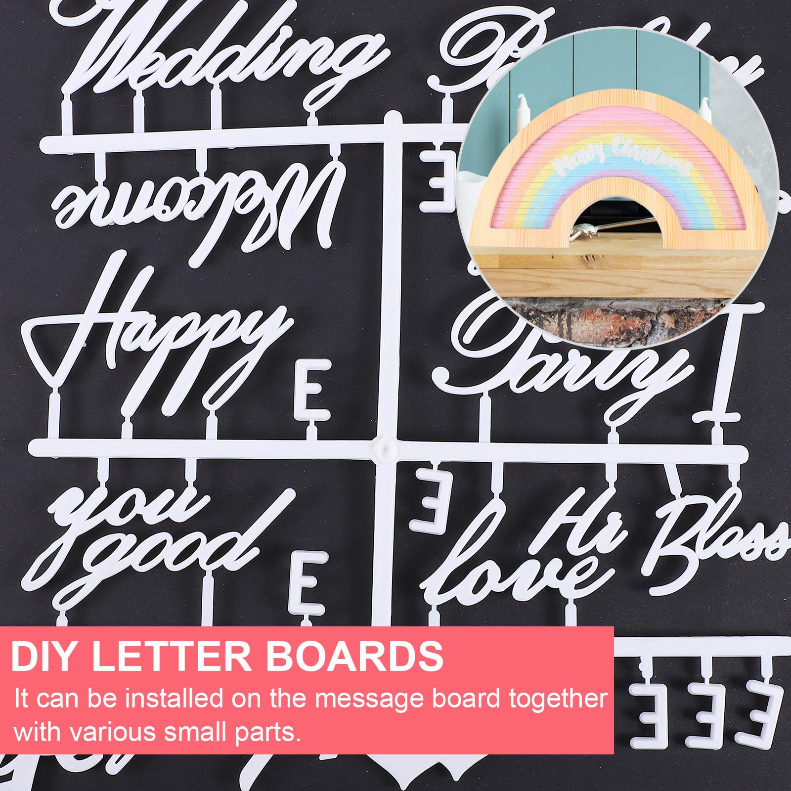 DOITOOL Tableau à Lettres en Feutre DIY Cadre Bois Massif Macaron, Tableau Décoratif pour Affichage et Messages Personnalisables, Support Amovible pour Décoration Murale et Bureau
