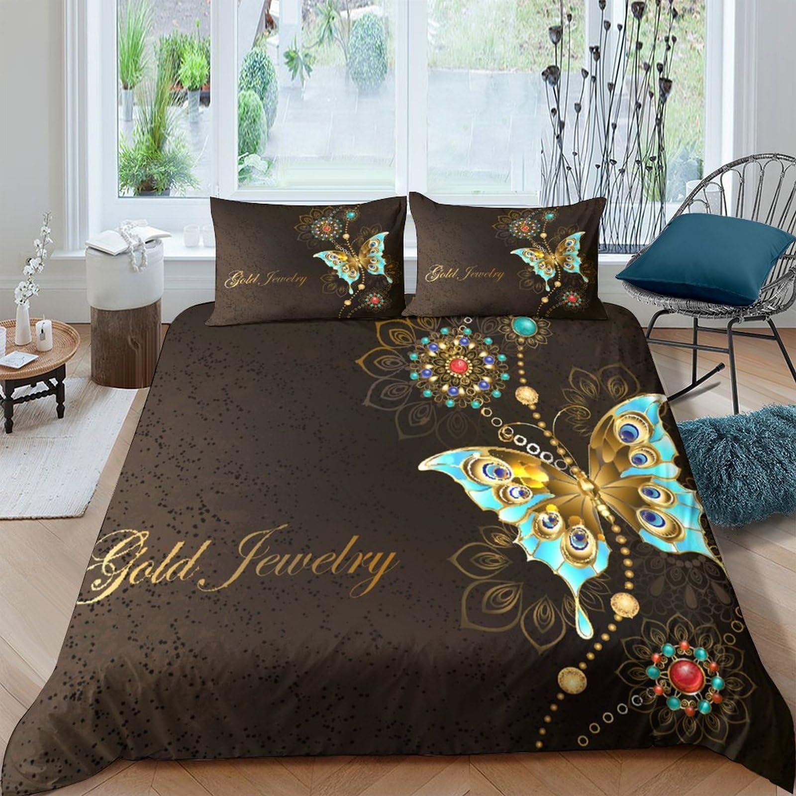 3D Printed Butterfly Quilt Cover, Microfiber Duvet Cover Hidden Zipper for