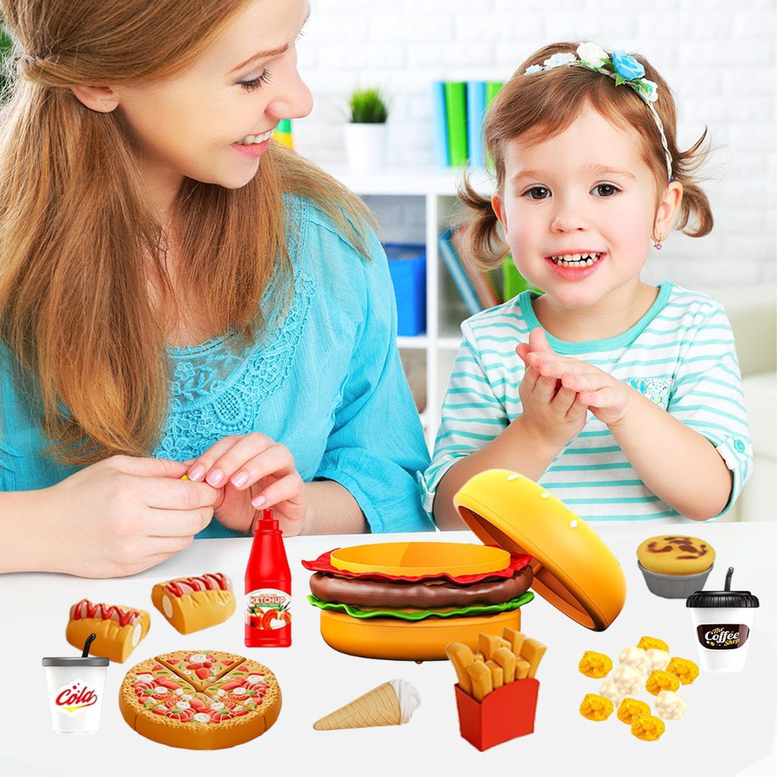 Jedzenie Do Zabawy W Kuchnię Edukacyjny sensoryczny duży hamburger | Zabawki Spożywcze Dla Dzieci Edukacyjne Sensoryczne Akcesoria Dużego Hamburgera do Klasy, Przedszkola, na Urodziny