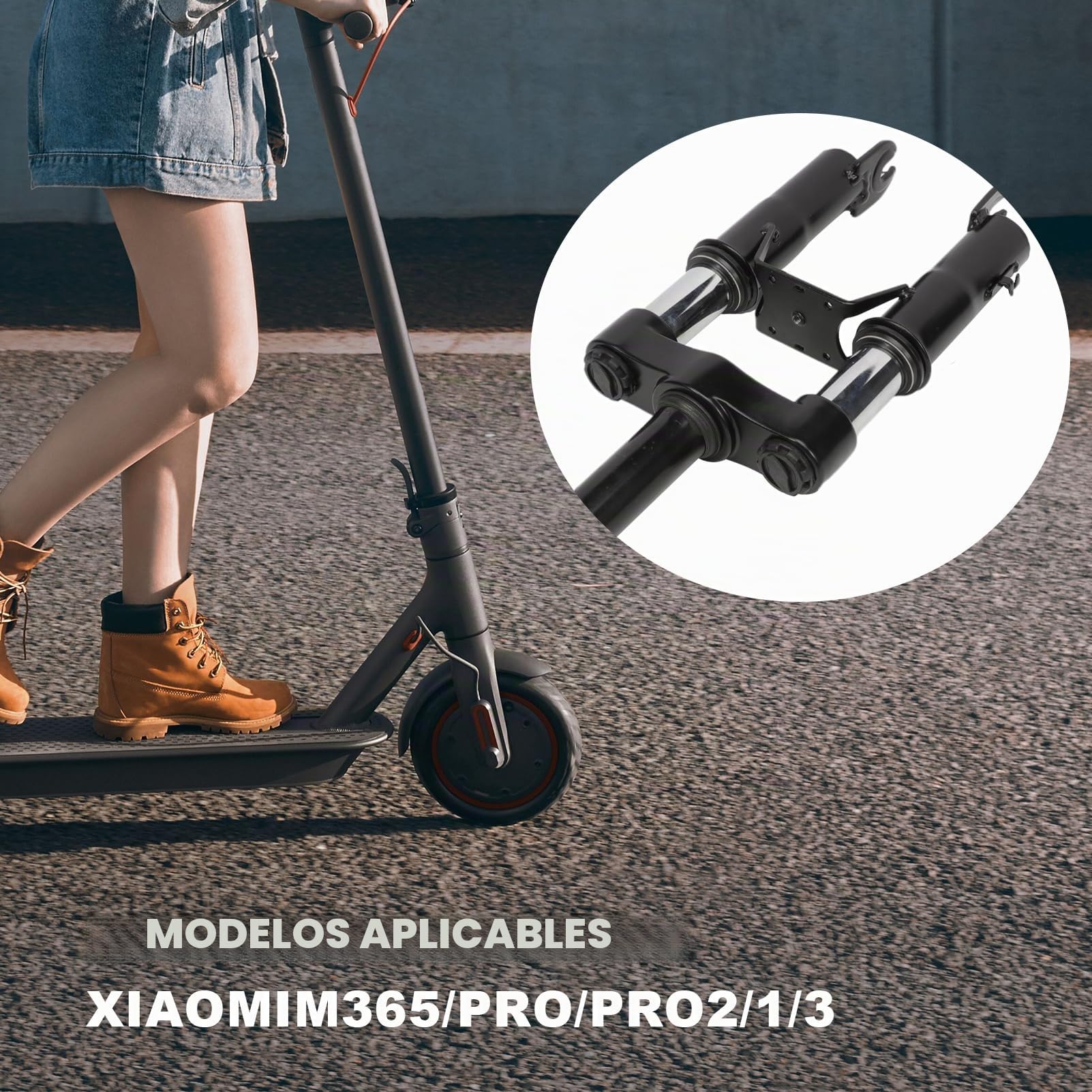 Amortiguador de Guardabarros,Juego de Horquilla de suspensión para Xiaomi M365 Pro/Pro2/1S/Essential Lite/Mi 3 Guardabarros/reposapiés/Scooters