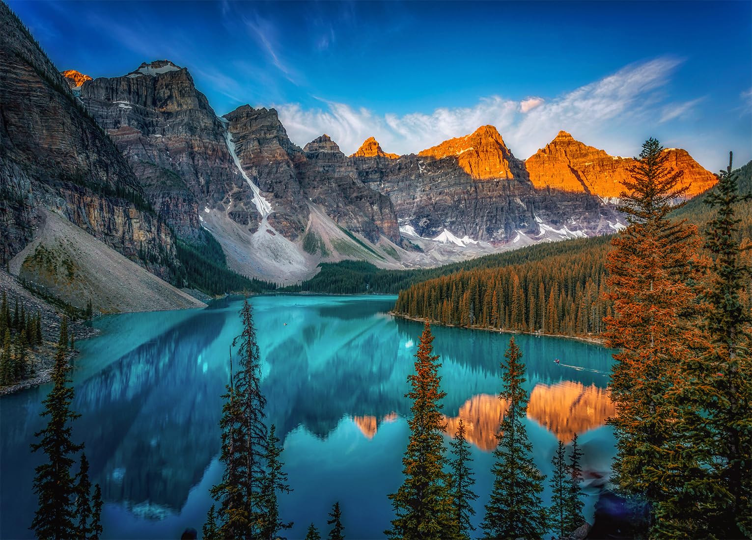 Jigsaw Puzzles 1000 Piece for Adults,Sunset Moraine Lake Banff National Park Jigsaw Puzzles, Canada Jigsaw Puzzles for Adults 1000 Pieces and up,for Family and Friends Gift