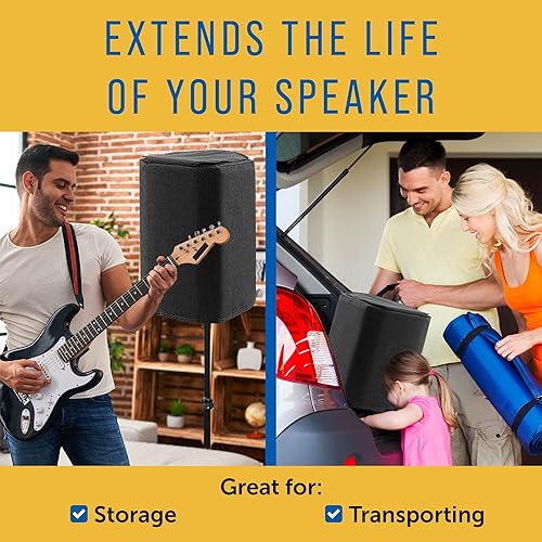 Miniatura 2 de Maplefield Funda acolchada negra para altavoz Bluetooth Bose S1 Pro, resistente al agua y al polvo con solapa de asa