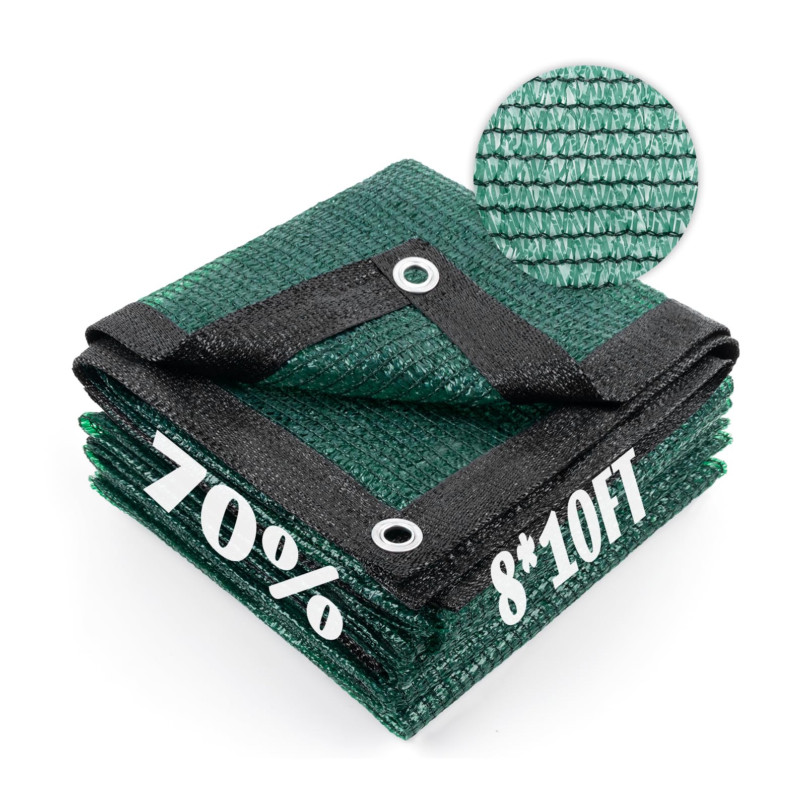 Cool Area 70% Sun Shade Cloth Mesh Tarp with Grommets for Plant Cover 8x10ft Patio Canopy Garden Pergola Greenhouse Car Barn Kennel Green — image 1