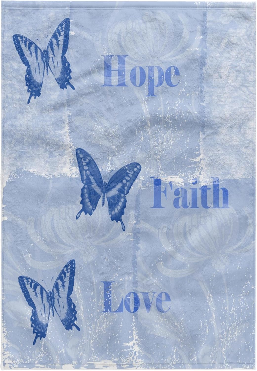 3dRose Inspired Blue Butterflies Hope, Faith and Love 22x30 Bath Hand Pool Towel