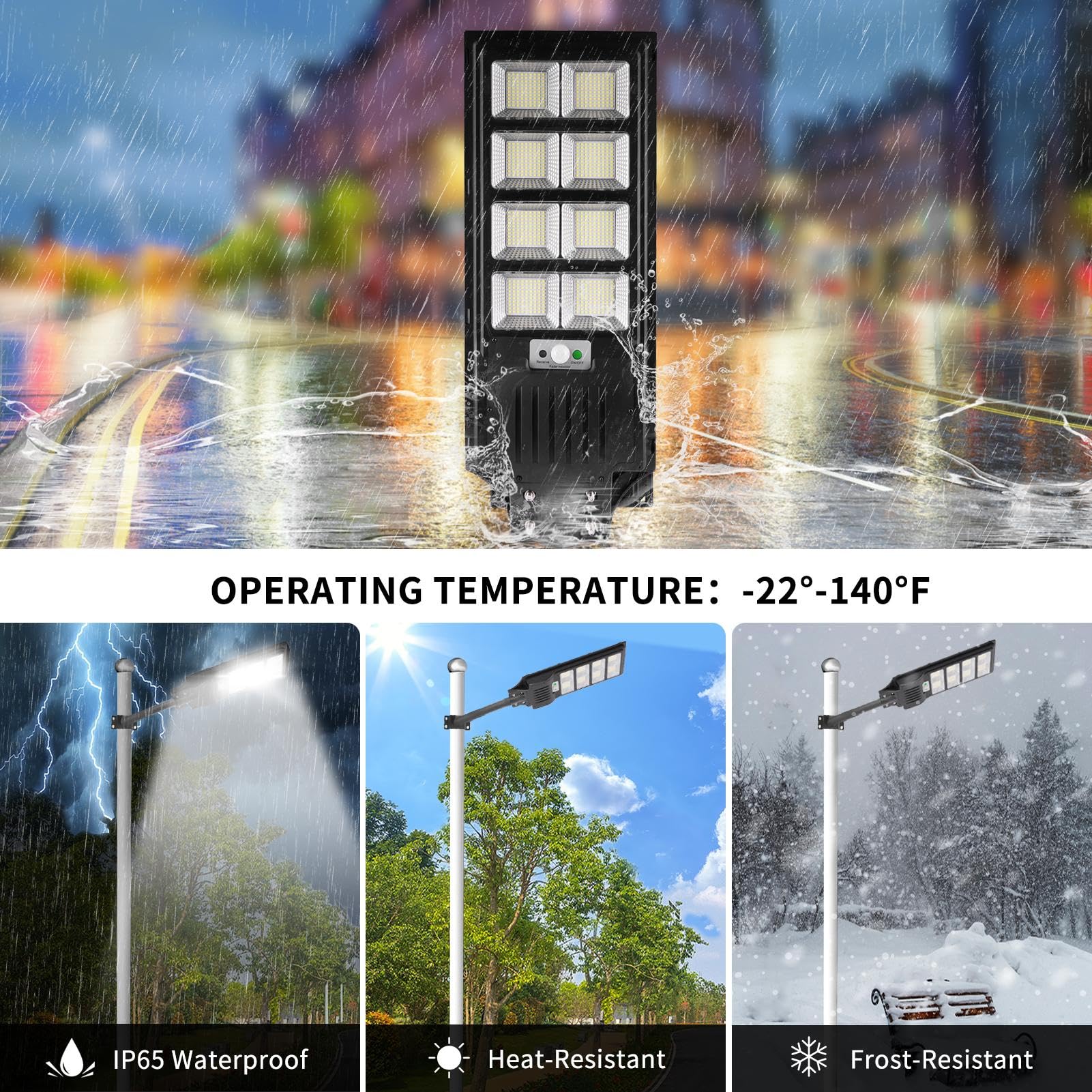 papasbox 2 Stück 400W LED Solar Straßenlaterne mit Fernbedienung | Solarbetriebene 6500K Straßenlampe Wandleuchte mit Bewegungsmelder Sensor | Außen Wegeleuchte im Freien Straßenleuchte, ZB9900802