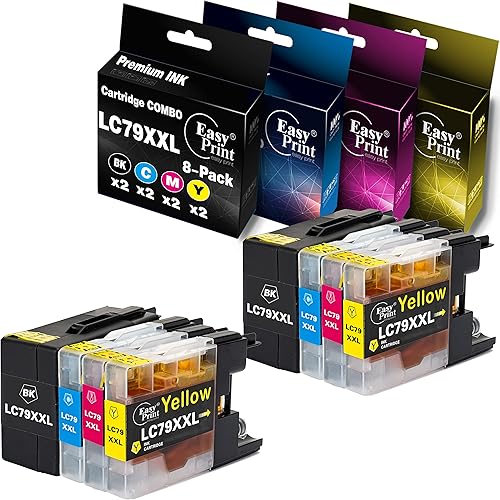 EASYPRINT - Cartuchos de tinta compatibles (2 x BCMY, 2 juegos) LC79XXL para HY LC79xl utilizados para Brother MFC-J6510DW MFC-J6710DW MFC-J6910DW