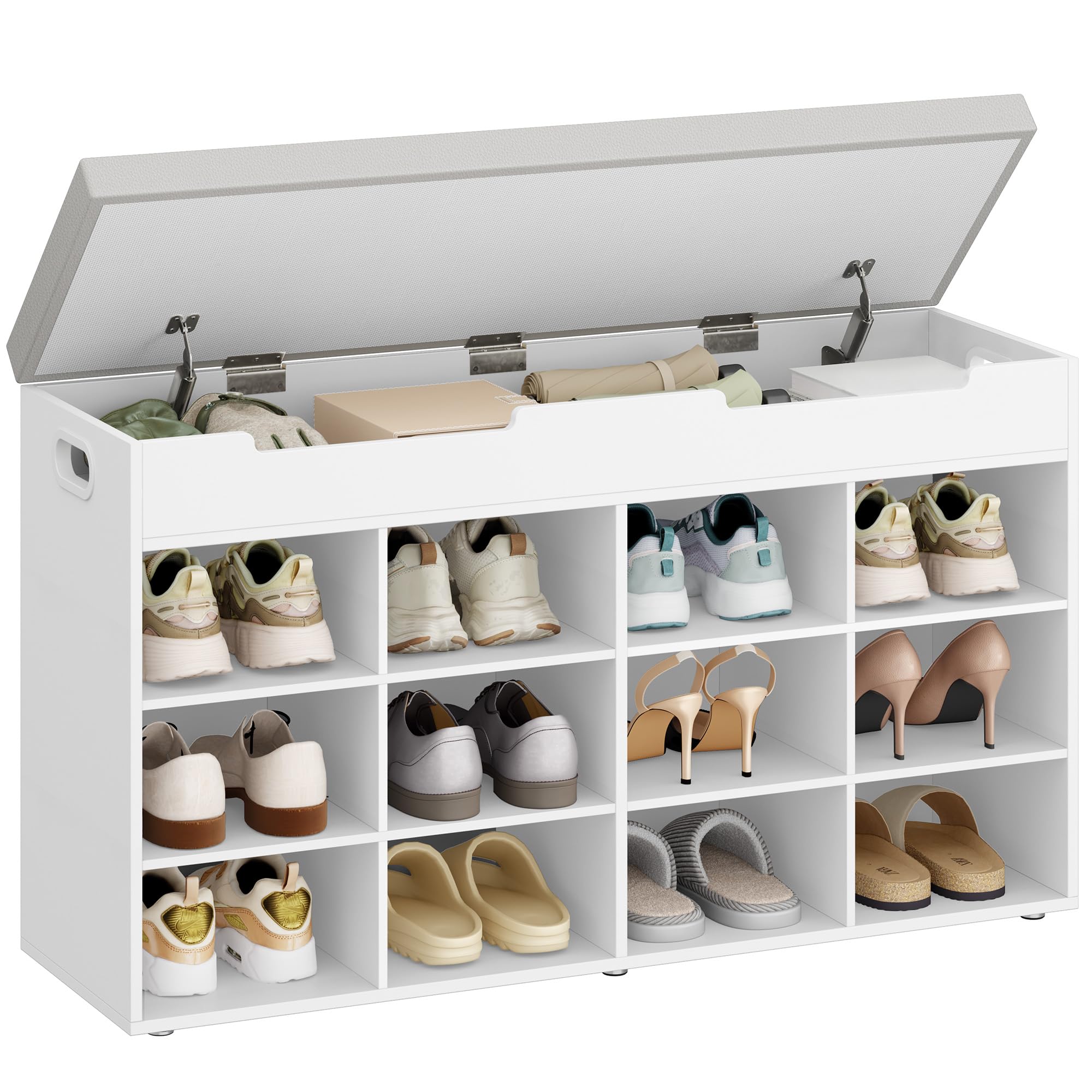 Schoenenkast BARI 100 Cm - Halbank Met Zitting Van Ecologisch Leer Voor 8 10 Paar 9