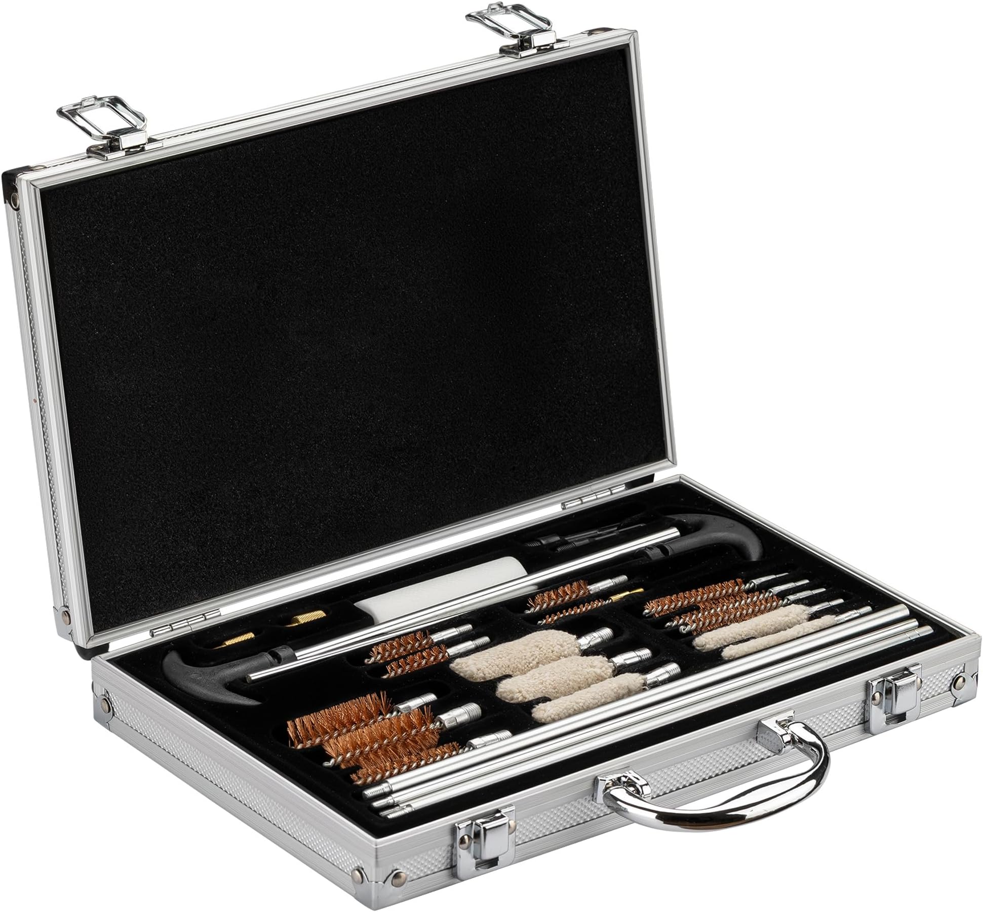 WilTec 100pcs Weapon Cleaning Kit with Brushes, Cleaning Cloths and Transport Case for Rifles and Pistols