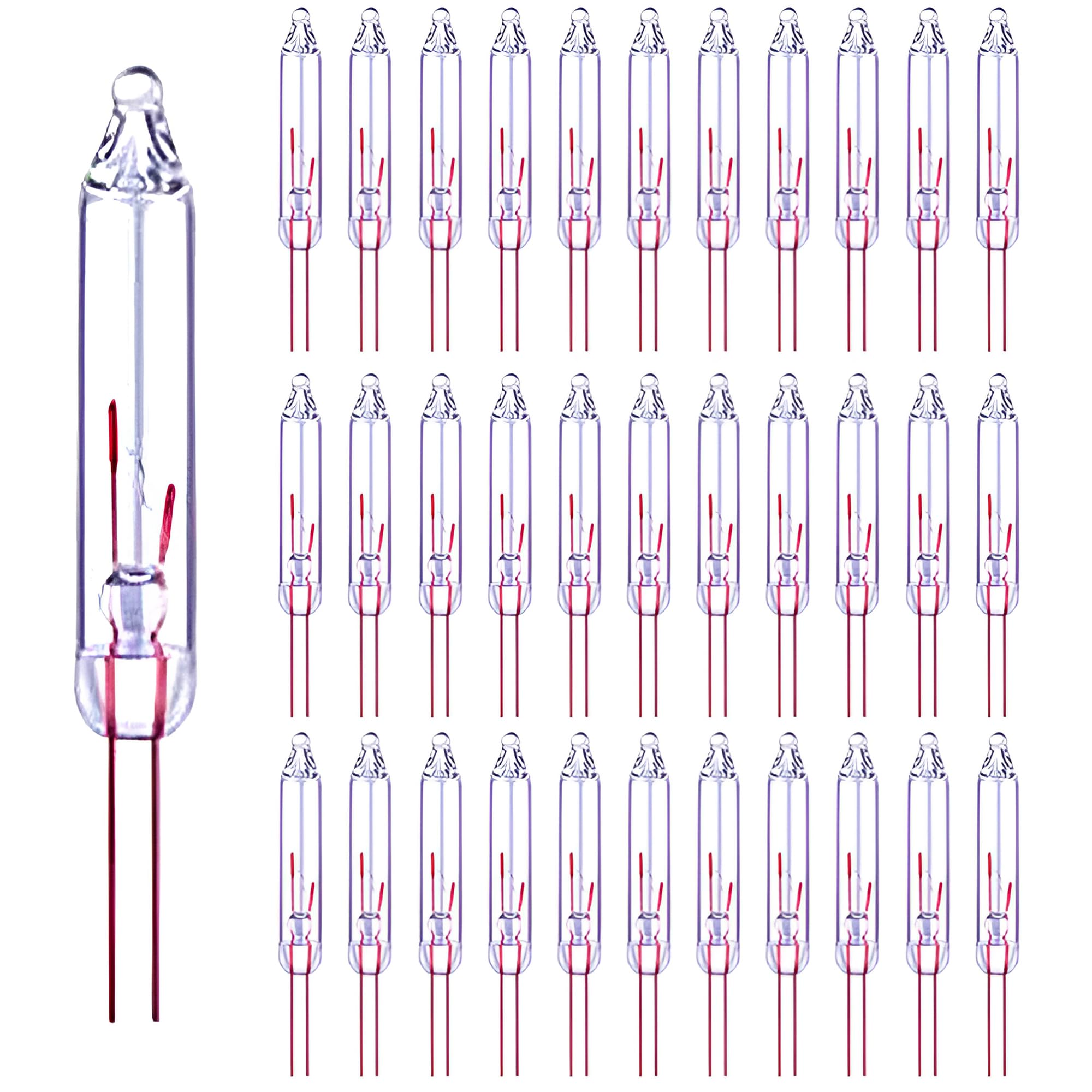 Christmas Replacement Mini Light Bulbs 2.5 Volt 0.17 Ampere 0.42 W Clear Glass Bulbs for Christmas Trees Decorative Light Supplies (120 PCS)