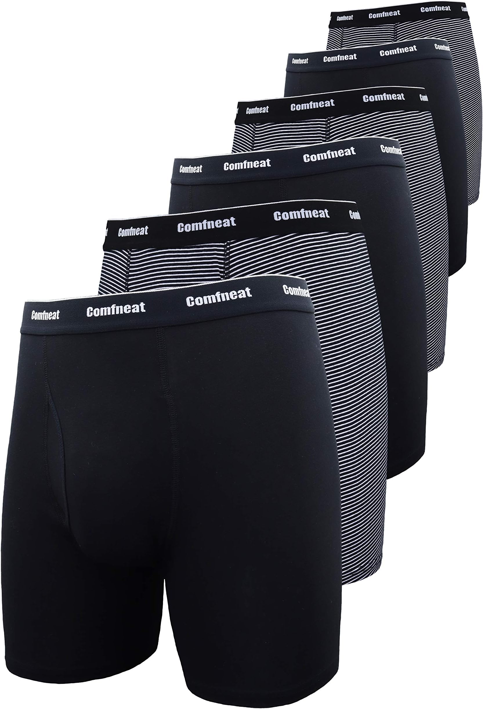 ComfneatMen's Boxer Briefs Cotton Elastane Comfy Underwear Tag Free