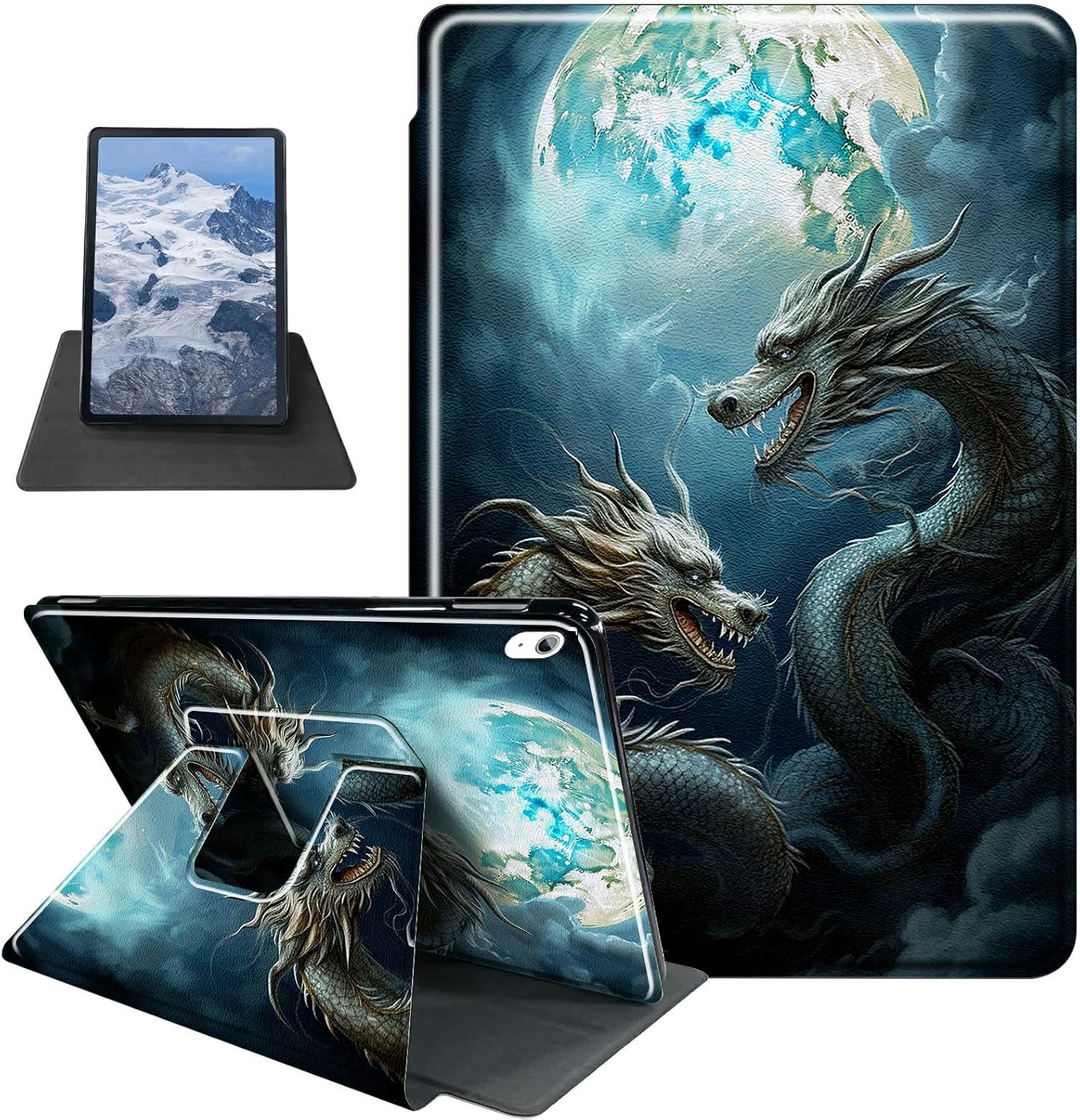 Penguin Pattern Case for iPad 10th Generation 10.9 Inch 2022,BFDHGQZC 360 Degree Rotating Stand Protective Cover with Auto Sleep/Wake for iPad 10th 2022