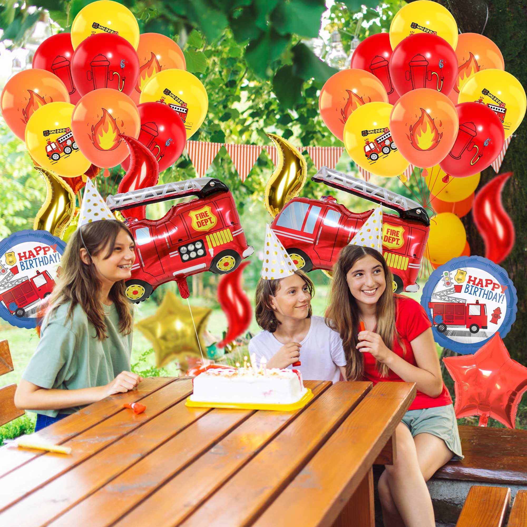 20 Feuerwehr-Luftballons Für Kindergeburtstag – 30 Cm, Aus Naturkautschuk, Für Helium Und Luft