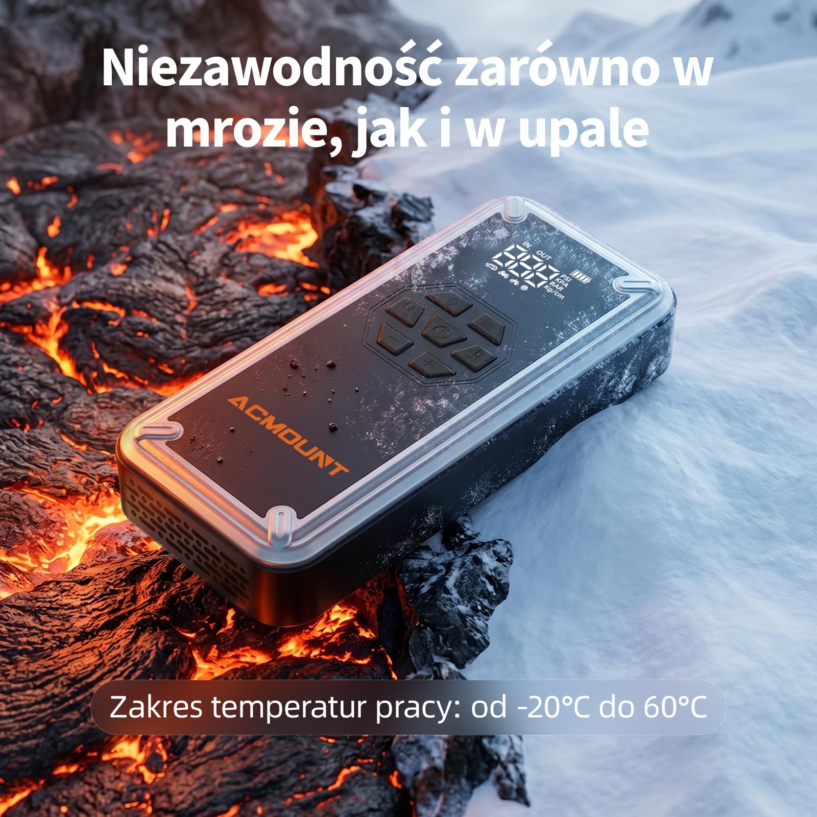 Rozrusznik Samochodowy 7000A, 21800mAh 150PSI Kompresor, Przenośny Wzmacniacz Baterii 12V Odpowiedni do Wszystkich Benzynowych i Silników Wysokoprężnych do 12.0L z Wyświetlaczem LCD i Latarką LED