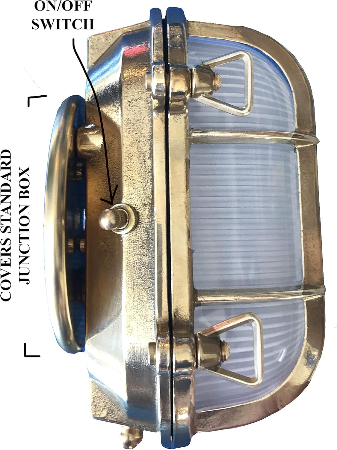 Nautical Bunk Bed Sconce with ON/Off Switch (Unlacquered Brass, Vertical Mounting)