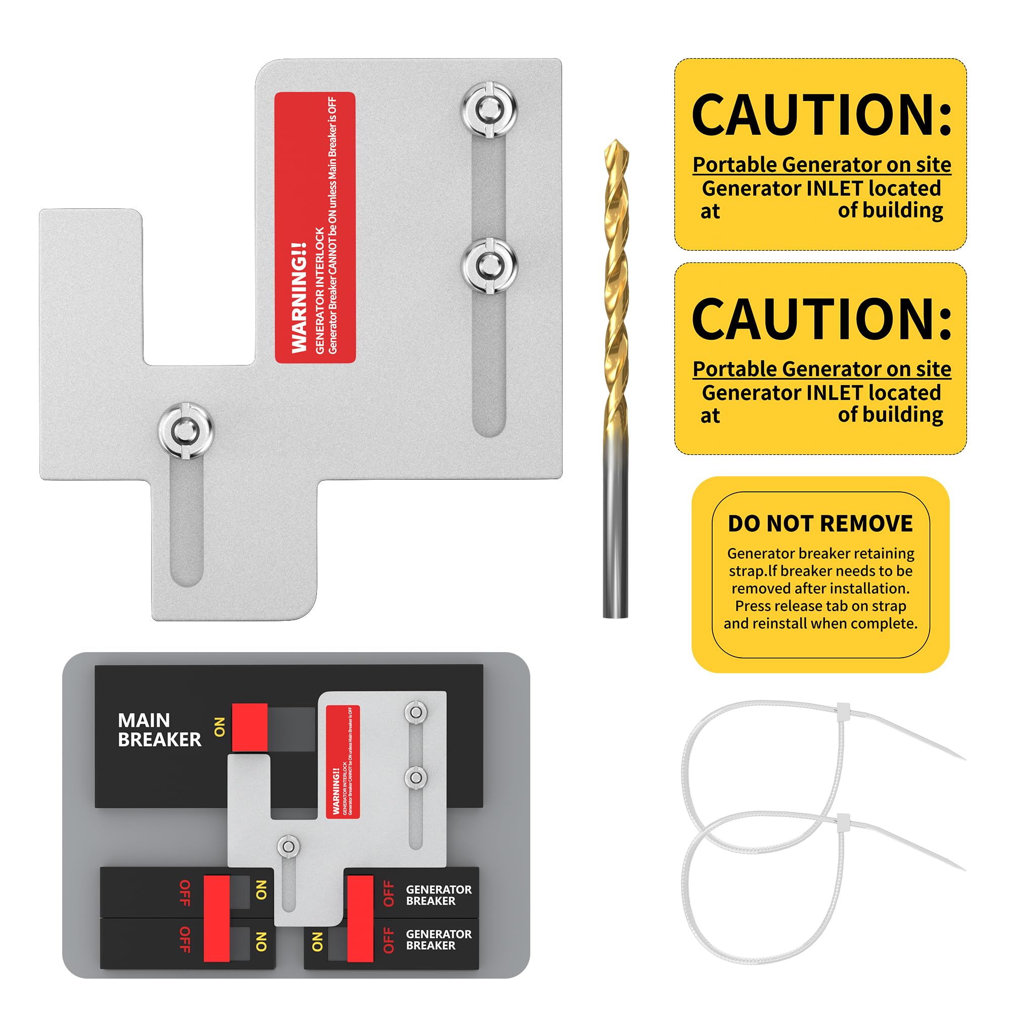 Generator Interlock Kit Compatible with Square D QO or Homeline 100 or 125 Amp Panels, Interlock Kit with 3/4 to 7/8 Inches Spacing Between Main and Generator Breaker — Amazon image 16