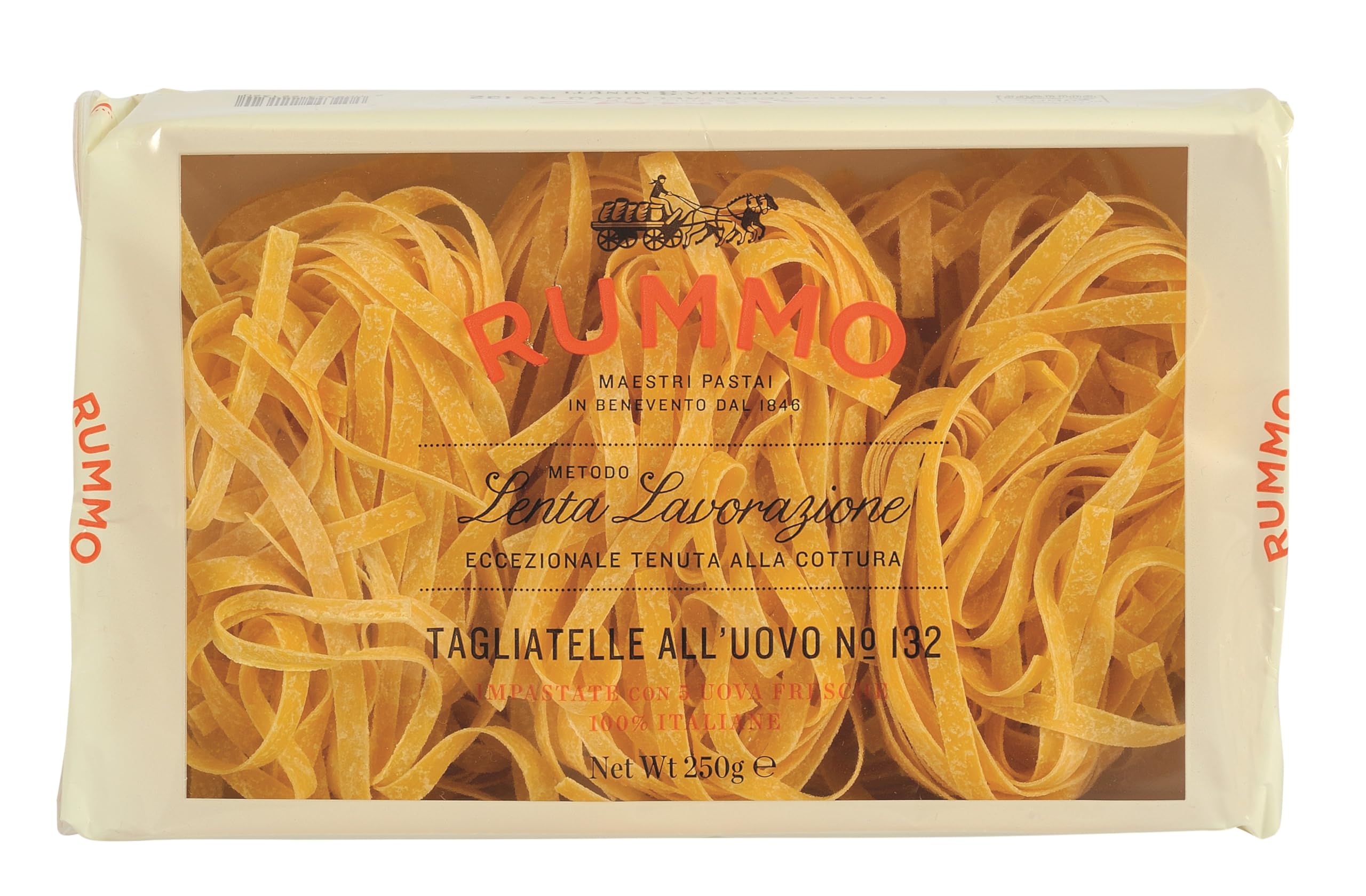 Rummo Tagliatelle All'Uovo No.132 - Premium Italian Pasta, 250 g (Pack of 1)