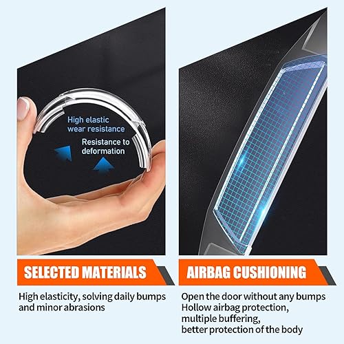 Miniatura 5 de Slykew 4 protectores de borde de puerta de automóvil, 2 tiras anticolisión de 3.14 x 0.82 pulgadas, 2 tiras de borde de puerta de 5.78 x 0.82