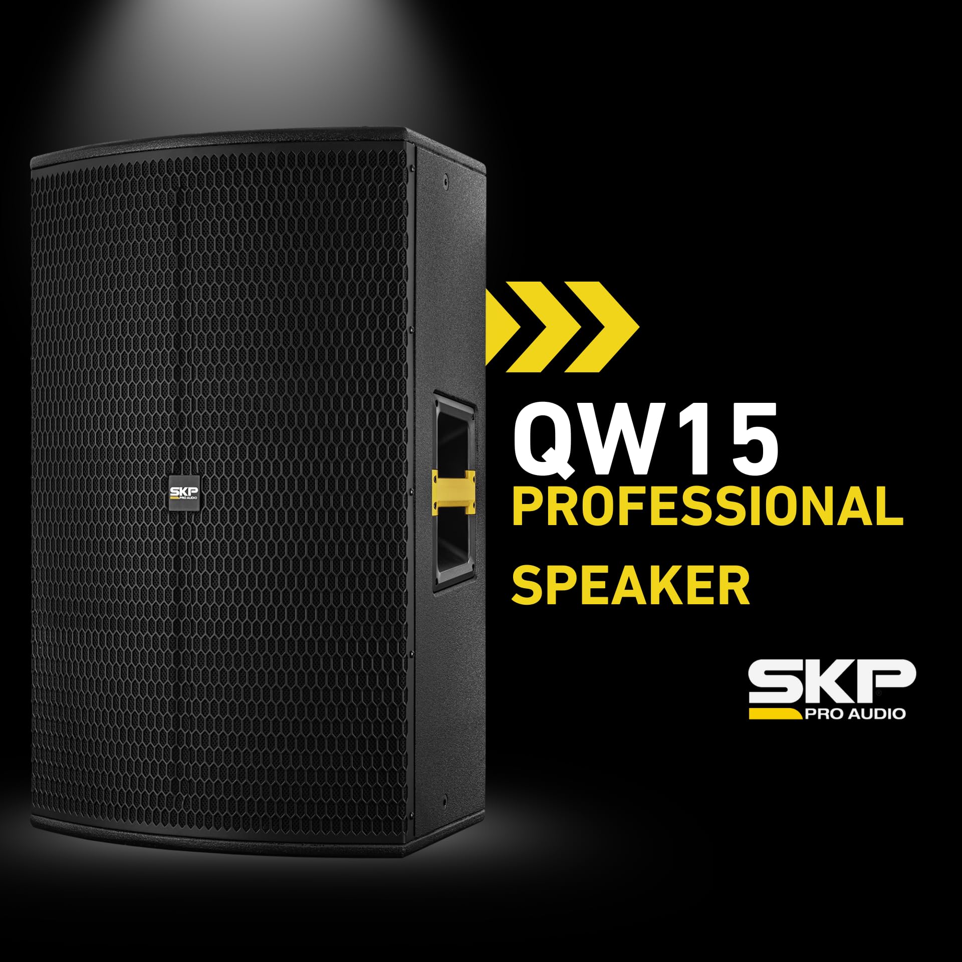 SKP PRO QW15 Portable Wireless Bluetooth Power Speaker - 15 Inches 1600W Bluetooth Loudspeaker with USB, MP3, and DSP with Display - Battery Dj Powered Speakers - Event, Stage Speakers