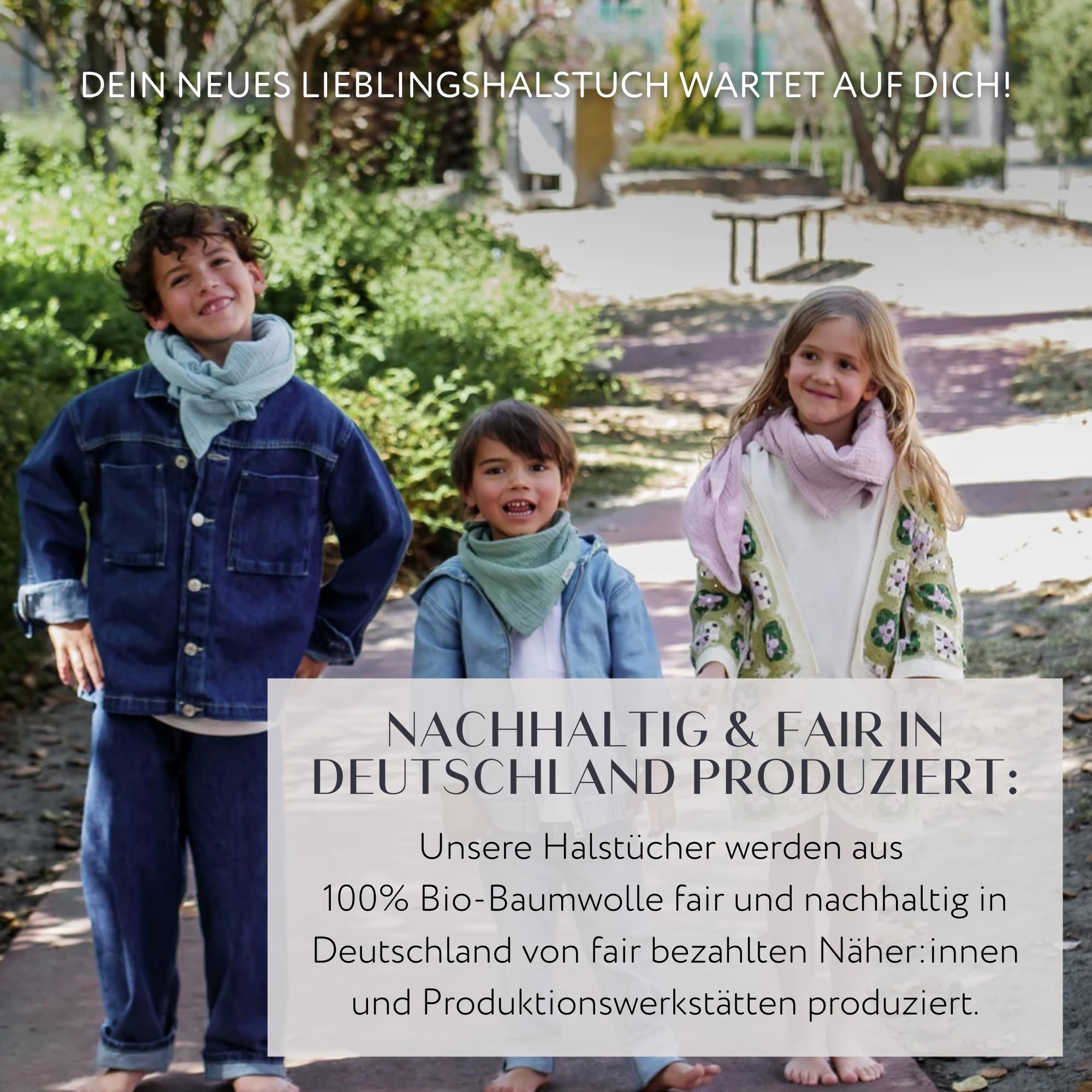 Neu hutch&putch Musselin-Halstuch Unisex 135cmx135cm - Dreieckstuch Erwachsene aus Bio Baumwolle - Schal für Erwachsene - weiches Musselin Halstuch