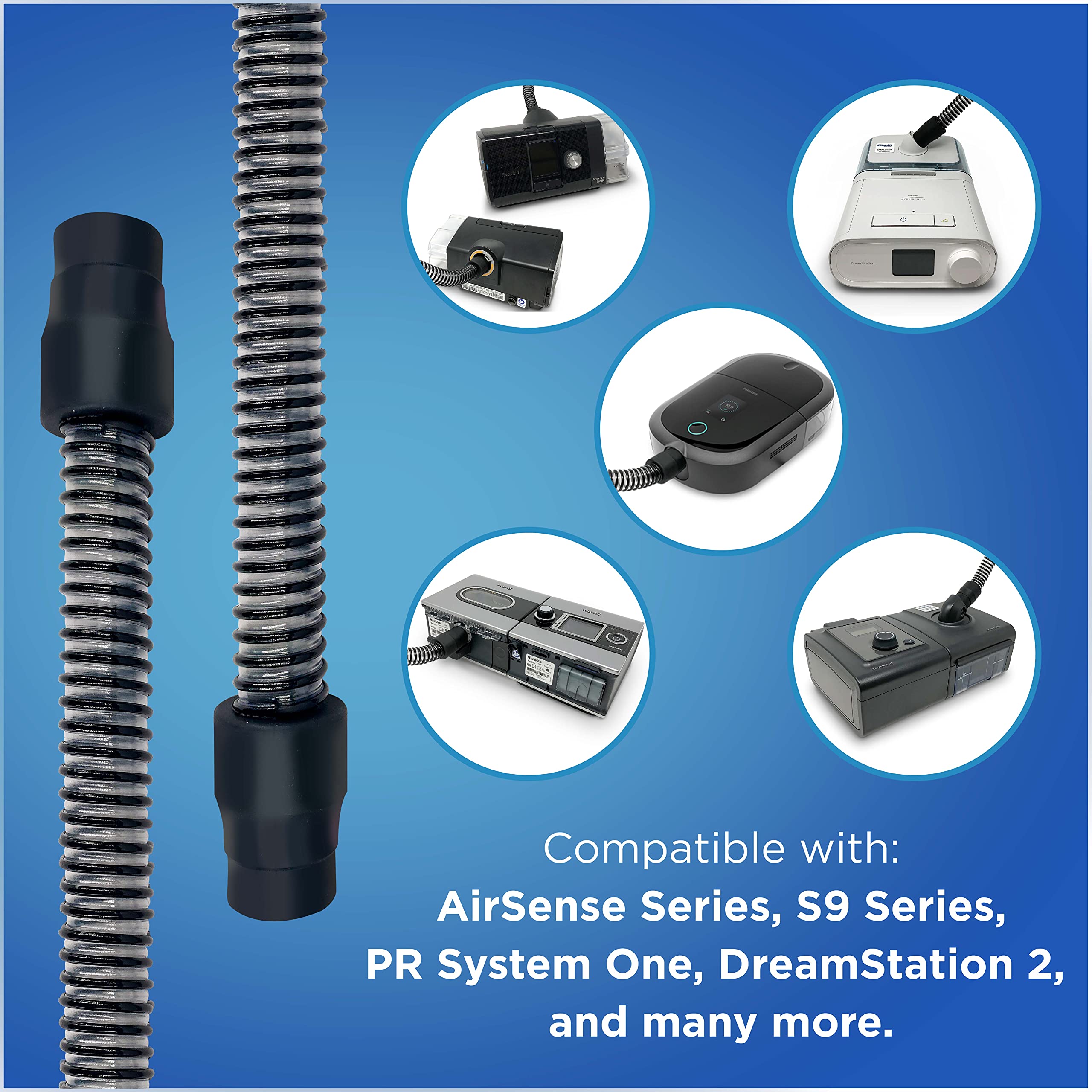 RespLabs Medical CPAP Hose, 6 Foot BlackOut Tubing Durable