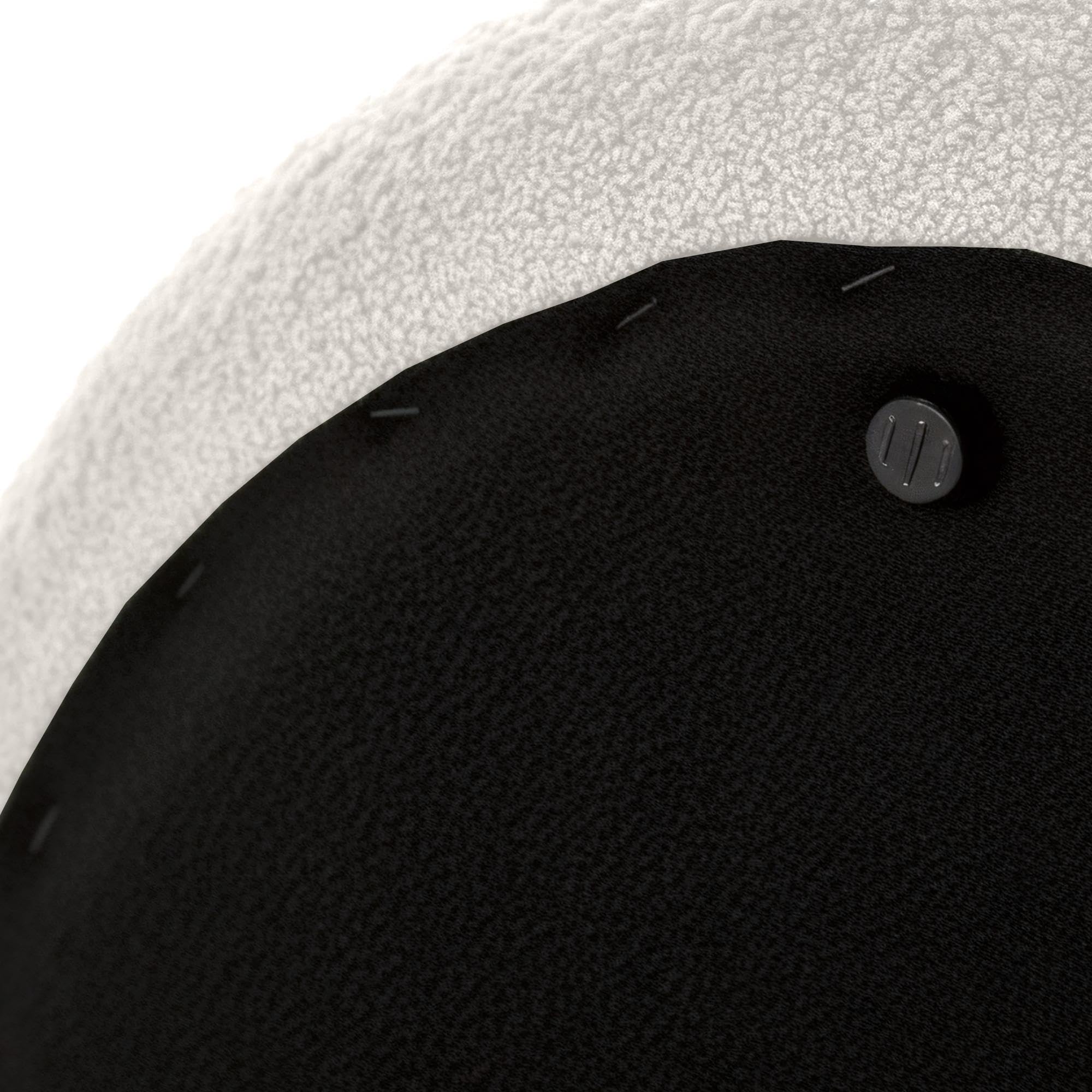 CLP Pouf ovale Alfrisa, pouf imbottito in tessuto Teddy, poggiapiedi imbottito per soggiorno e camera da letto, struttura in legno stabile, Colore:crema