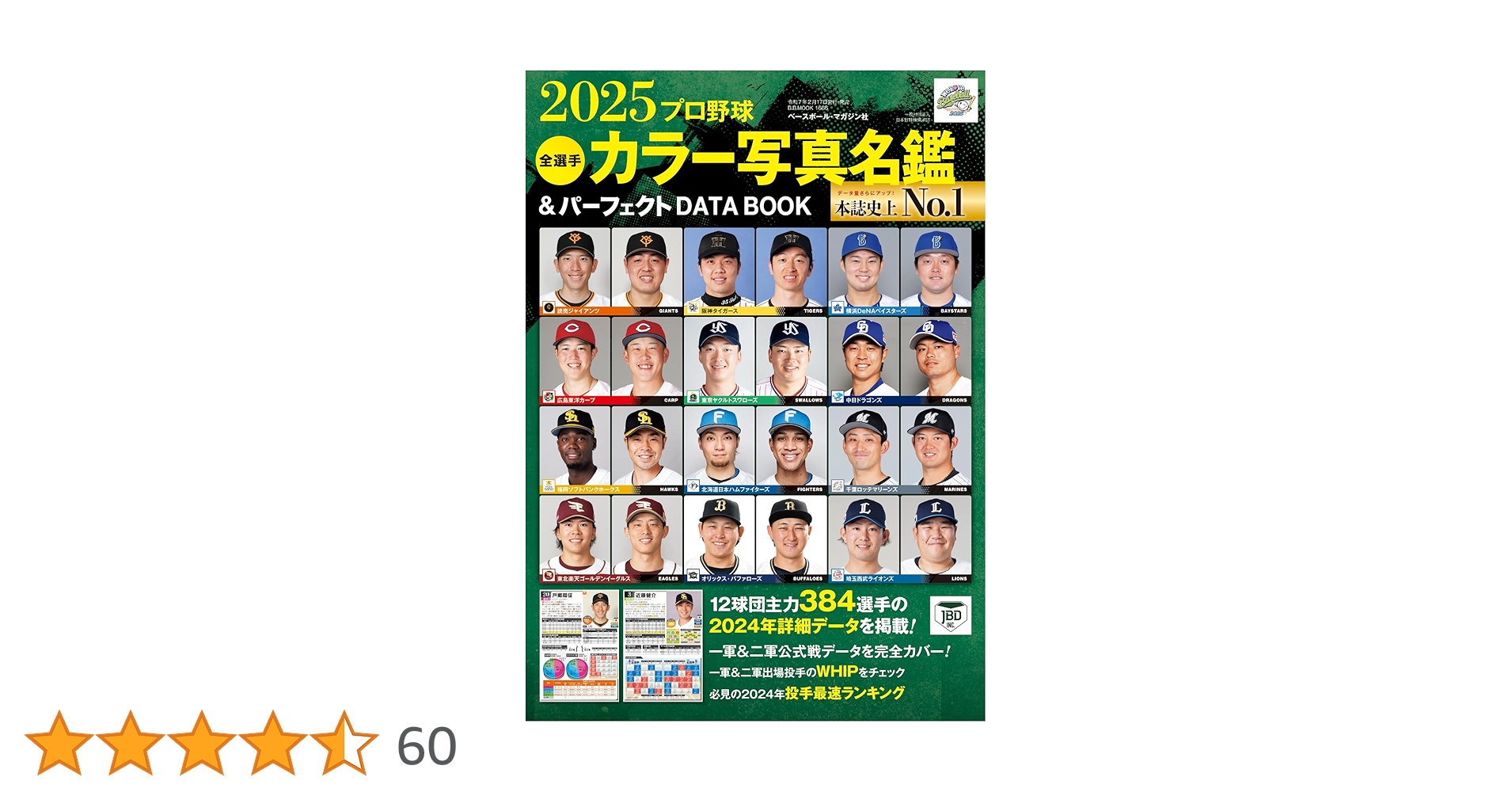 2025プロ野球全選手カラー写真名鑑&パーフェクトDATA BOOK(B.B.MOOK