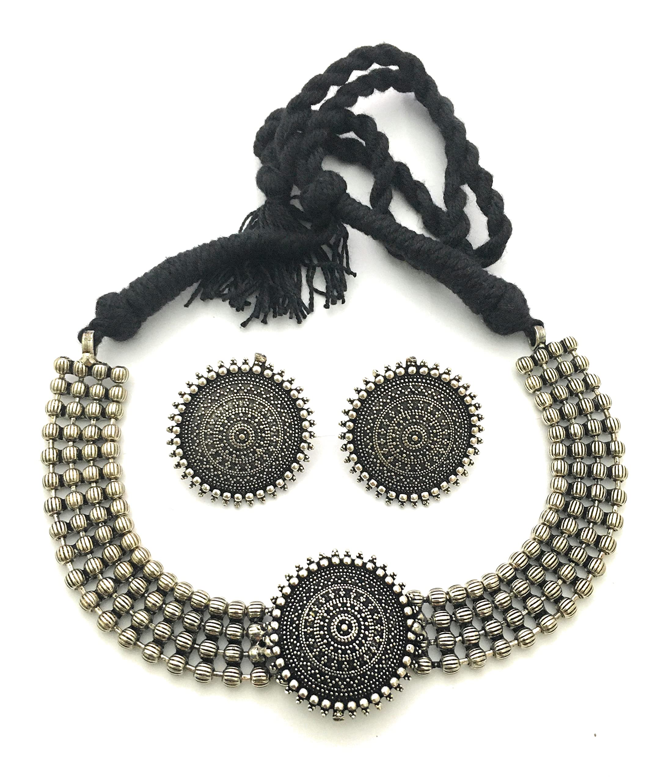 Sasitrends Oxidized German Silver Choker Necklace With Earrings For Womens And Girls (B09FYH8VY1) Amazon Price History, Amazon Price Tracker