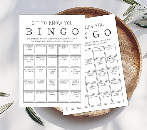 InvitationHouse Tarjetas de bingo Get to Know You, Find Someone - Juego de 30
