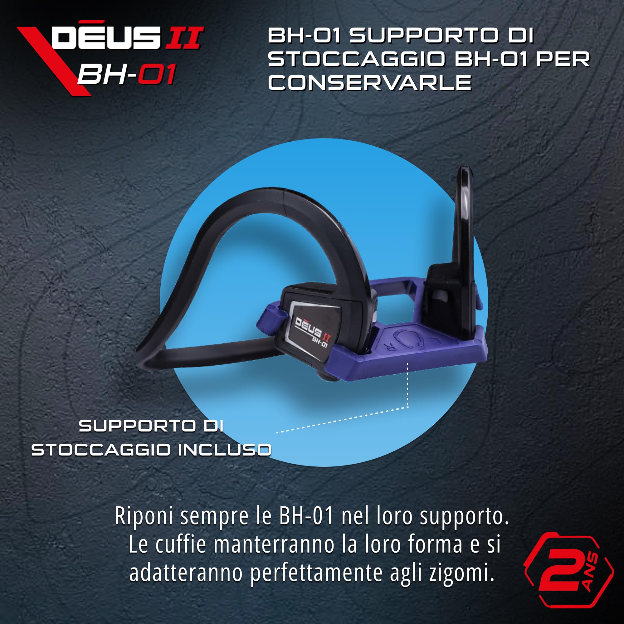 XP METAL DETECTORS BH-01 cuffia a conduzione ossea con cavo per metal detector XP Deus II - Impermeabili per la ricerca subacquea fino a 20 m - Certificazione IP-68