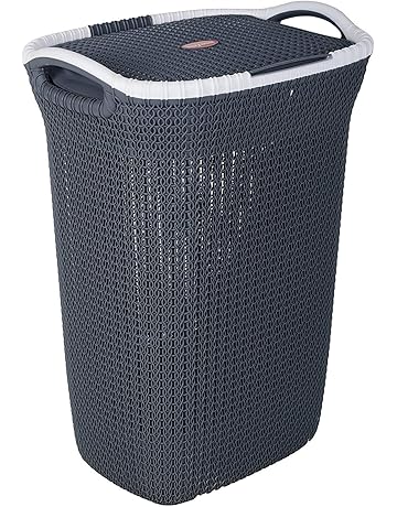 Nayasa Rope Plastic Laundry Basket 44 Litres 45.5 cmx35 cmx50 cm|Grey
