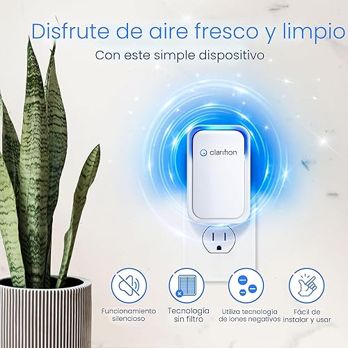 Miniatura 2 de Clarifion - Ionizadores de aire para el hogar (paquete de 3), sistema de filtración de iones negativos, ambientador de aire silencioso
