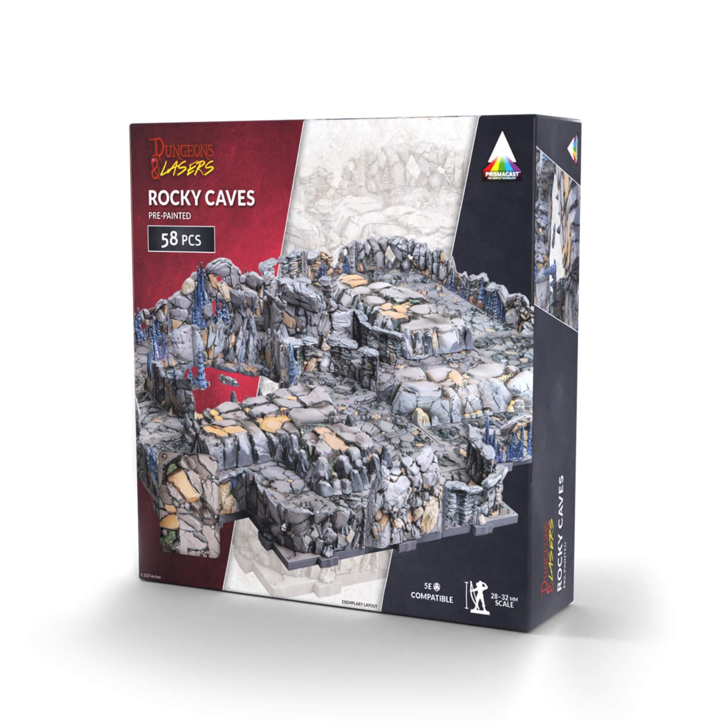Archon Studio Dungeons & Lasers Rocky Caves Prepainted Terrain Set for DND