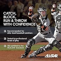 Vista 2 de All-Star Eje S7 de 9 a 16 años – Kit de equipo de captura de béisbol (incluye casco, protector de pecho, protectores de piernas), cumple con NOCSAE
