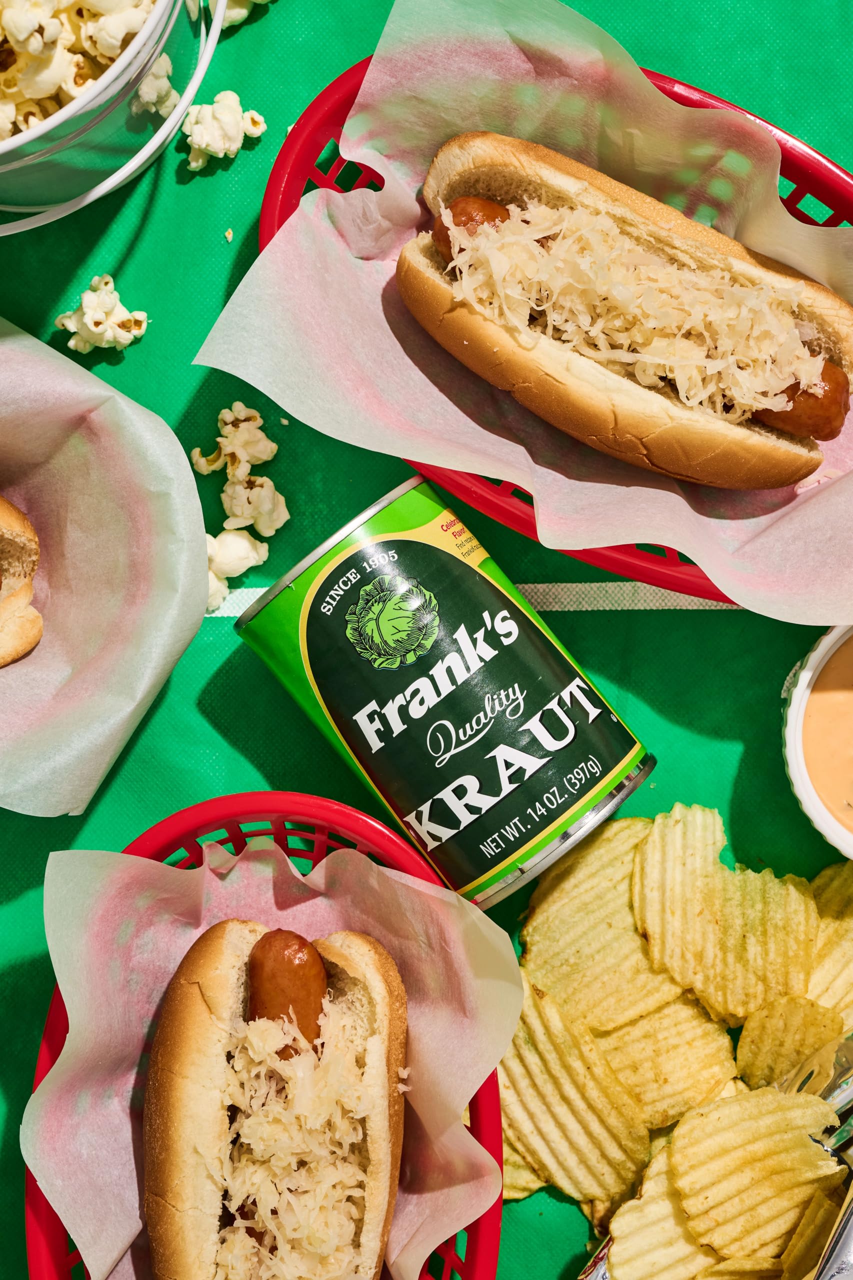 Frank’s Quality Kraut 14oz Cans – Naturally Fermented Sauerkraut | Tangy & Crisp Flavor | Gluten-Free, Vegan | Perfect for Hot Dogs, Brats, Reubens & Recipes