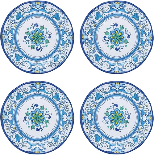 Miniatura 7 de UP ware - Platos redondos de postre de melamina de hibisco, platos pequeños para servir, para aperitivos, aperitivos y guarniciones, multicolor, 6